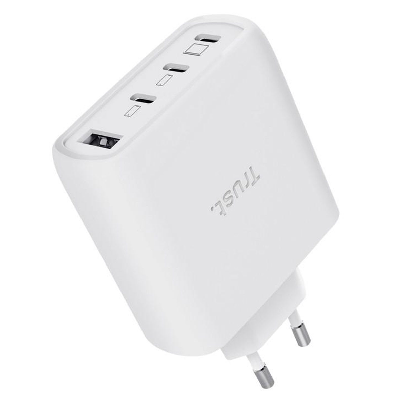 Trust TRU MAXO 65W 4P GAN Charger WH Ladestation (Schneller 65W 4-Port USB-C Netzladegerät)