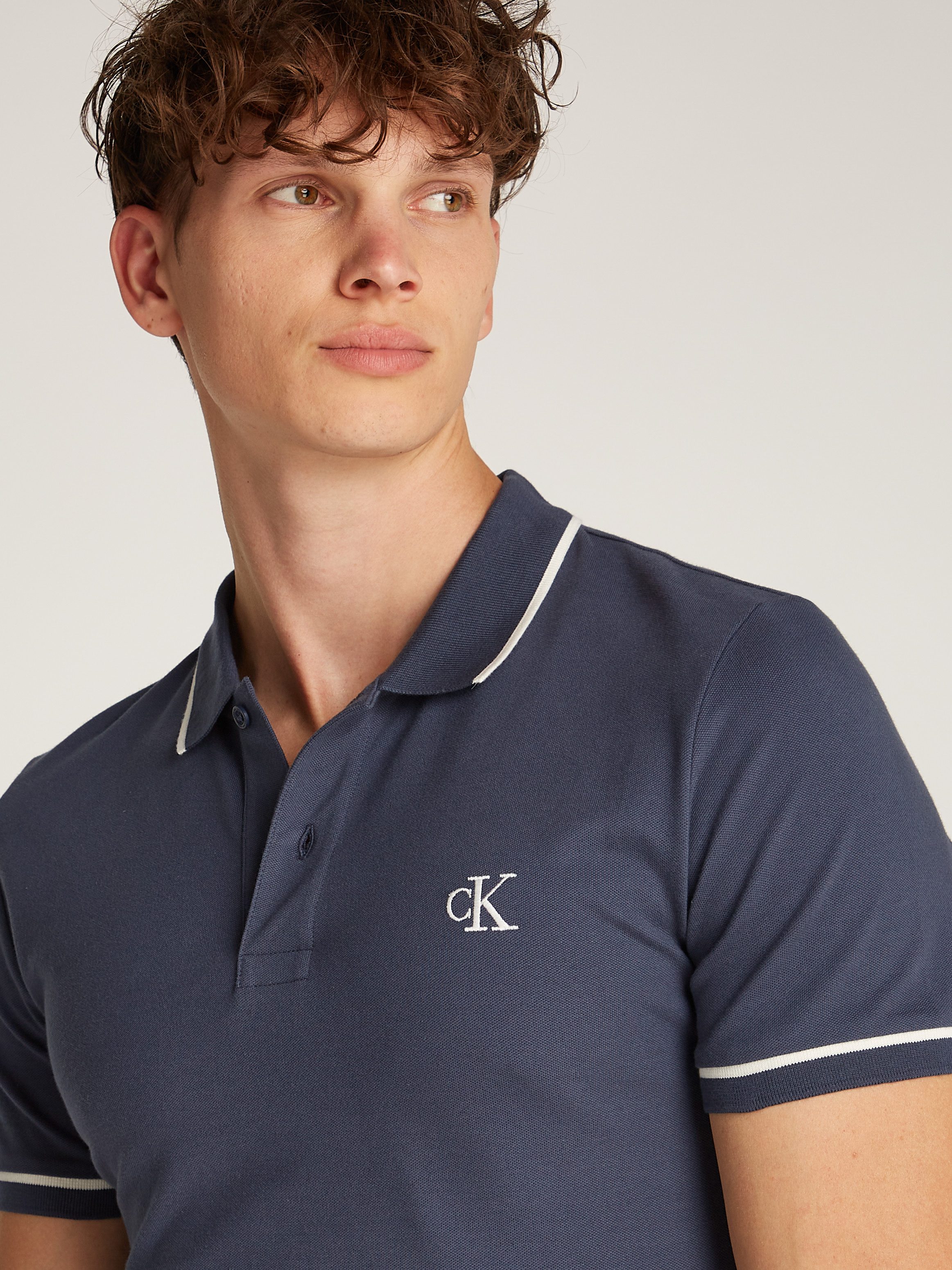 Calvin Klein Jeans Poloshirt TIPPING SLIM POLO mit Logomarkenlabel günstig online kaufen
