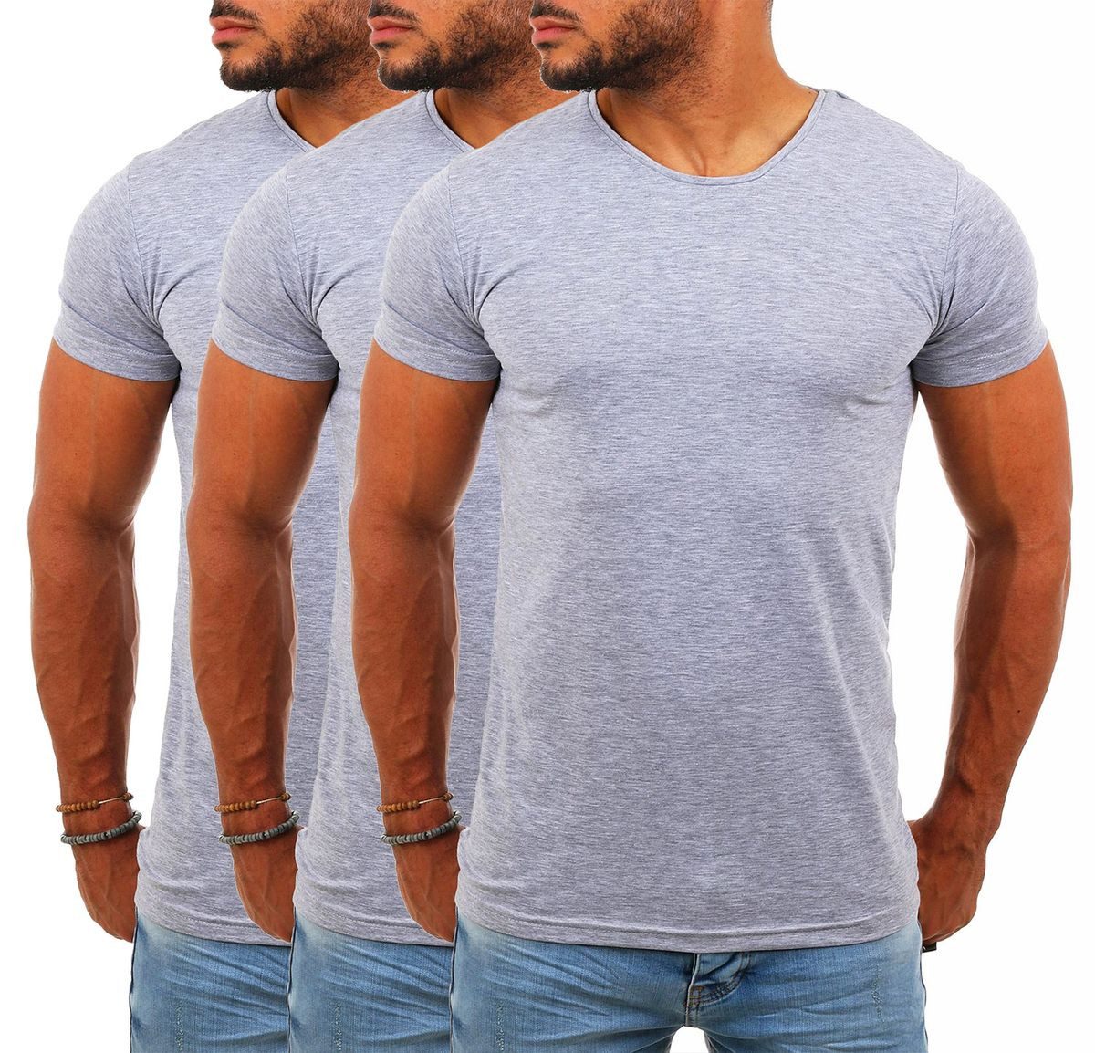 T-Shirt Herren Uni Basic rundhals Ausschnitt Unterziehshirt 1701
