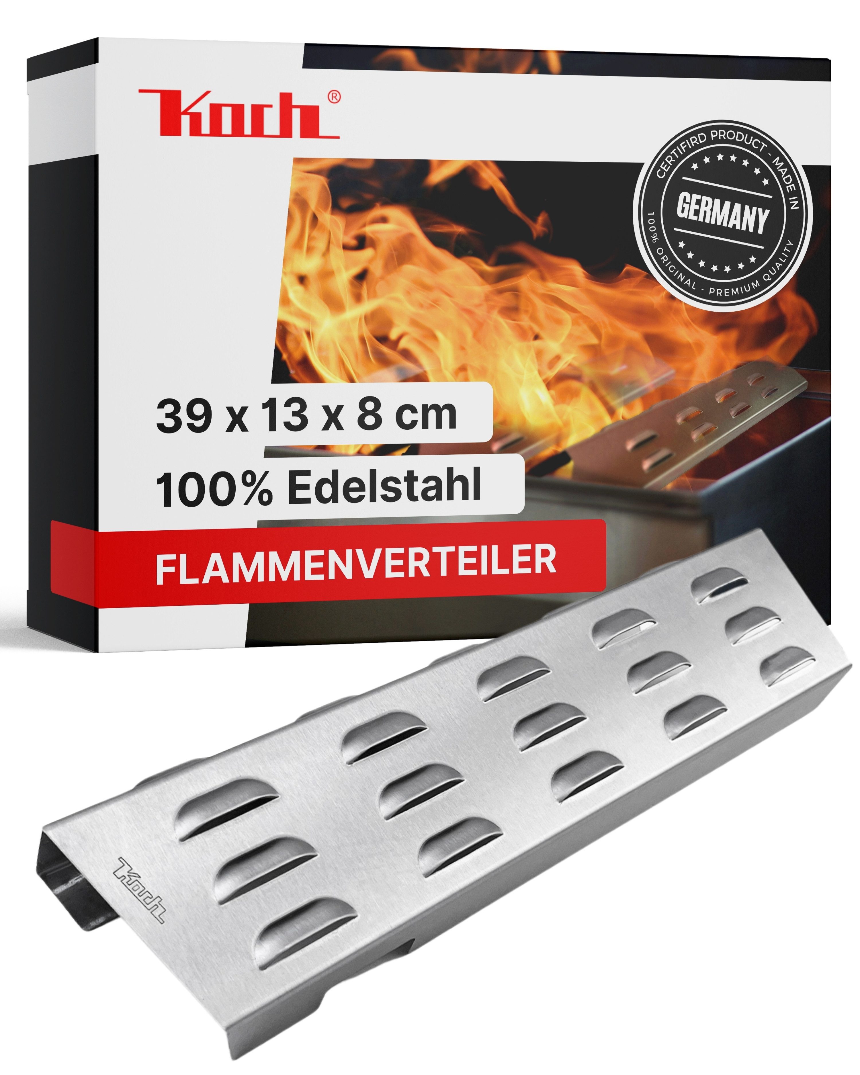 Koch Grillerweiterung Flammenverteiler Edelstahl TURBOZONE 39 x 13 cm für ENDERS Kansas