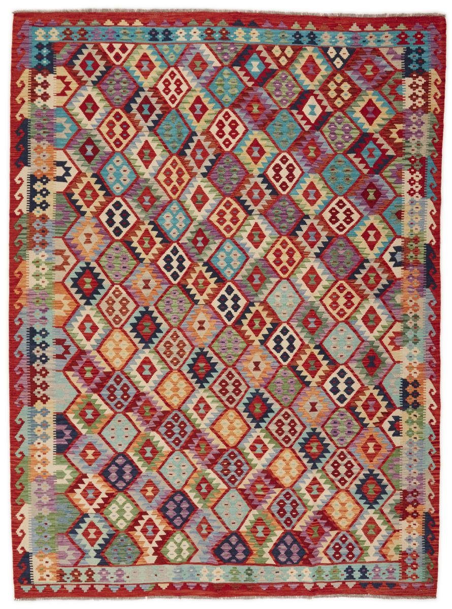 Top-Verkaufstraining Orientteppich Kelim Afghan 256x344 Höhe: rechteckig, 3 Handgewebter mm Orientteppich, Trading, Nain