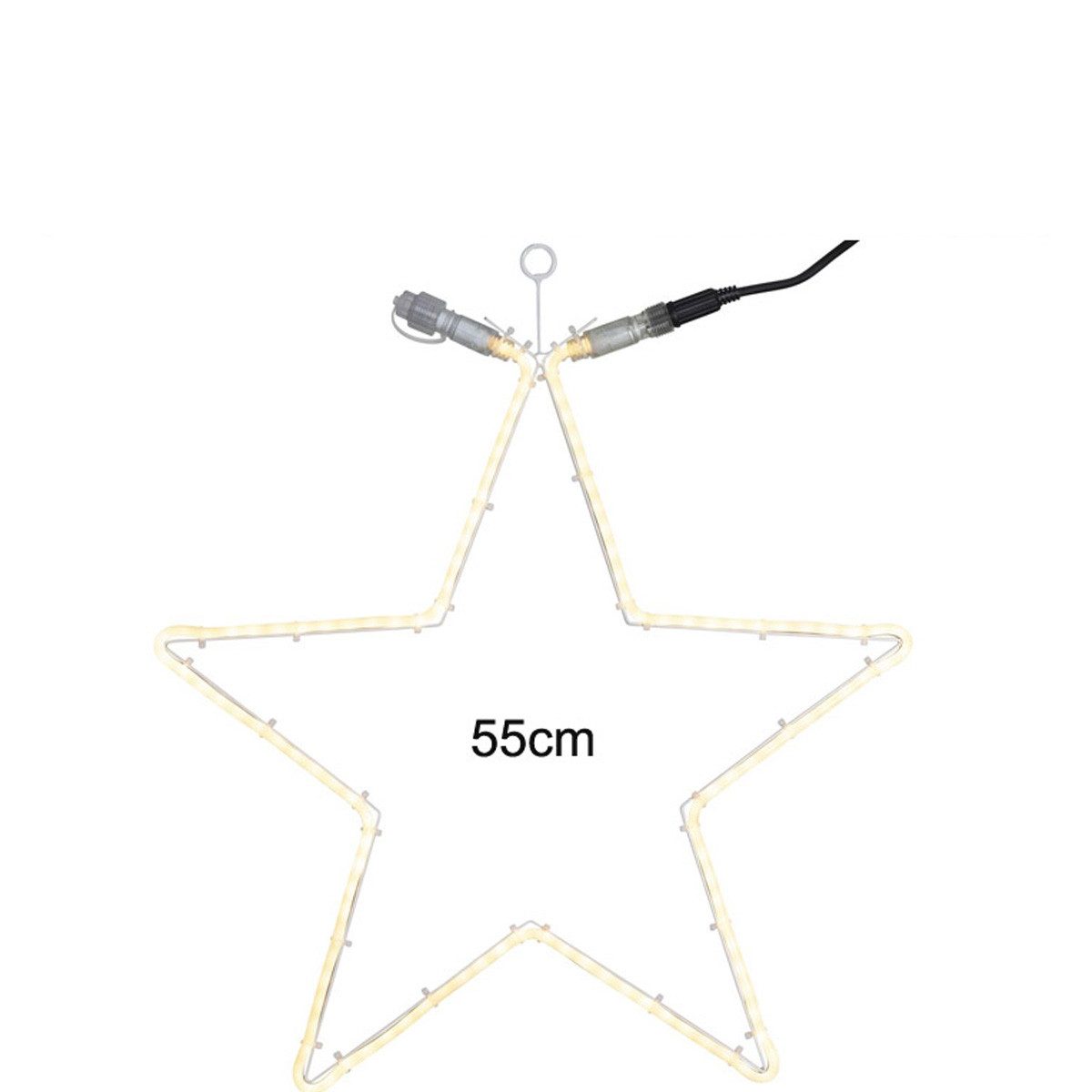 STAR TRADING LED-Stern für außen System 24 LED Stern H: 60cm koppelbar ohne Trafo Weihnachtsstern, LED Classic, warmweiß (2100K bis 3000K)