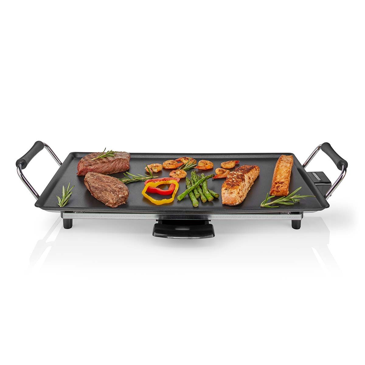 MELISSA Grillplatte 16300029 (1-St), Teppanyaki Tischgrill, 2000W, Antihaftbeschichtung & Fettauffangschale