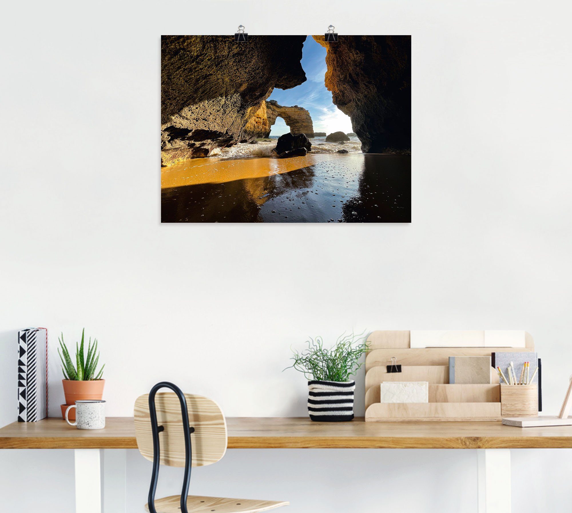 versch. (1 Höhlen Größen oder Algarve in als Höhlen St), Leinwandbild, in Alubild, Wandbild Wandaufkleber Artland der Poster Portugal,
