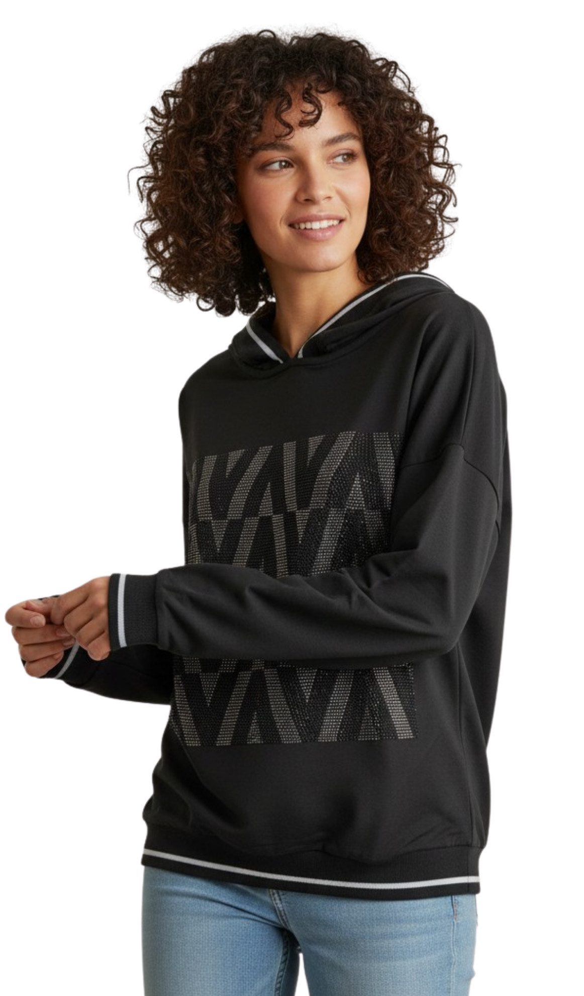 Estefania for woman Sweatshirt 186-1138, mit Kapuze, überschnittenen Schult günstig online kaufen