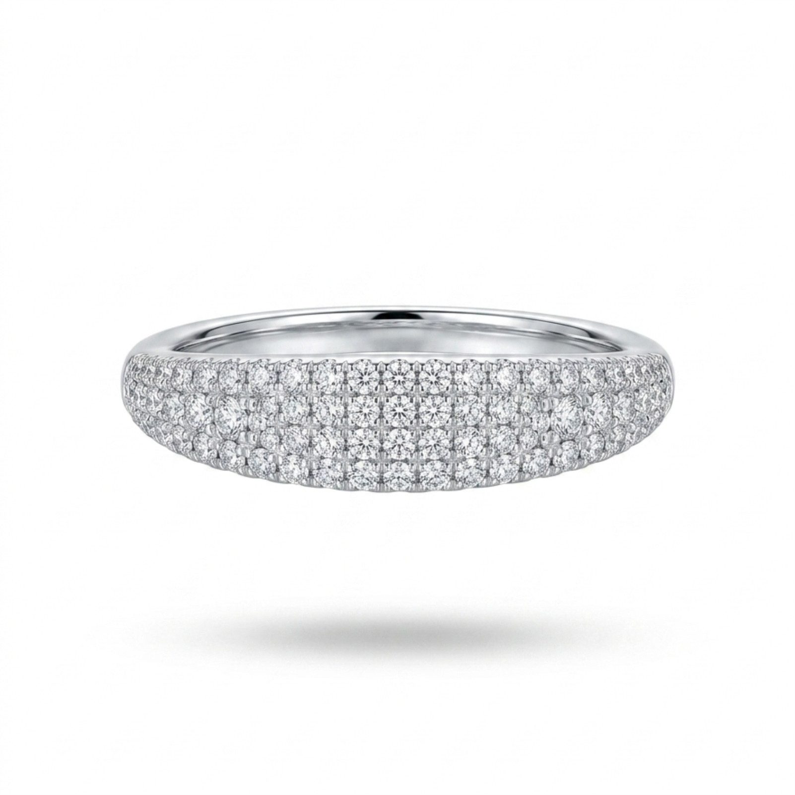 Meeye Diamantring Damenring mit synthetischem Diamanten, D/E VVS/VS, aus 585er Gold, Diamantring für Damen in Weißgold, Muttertagsgeschenk