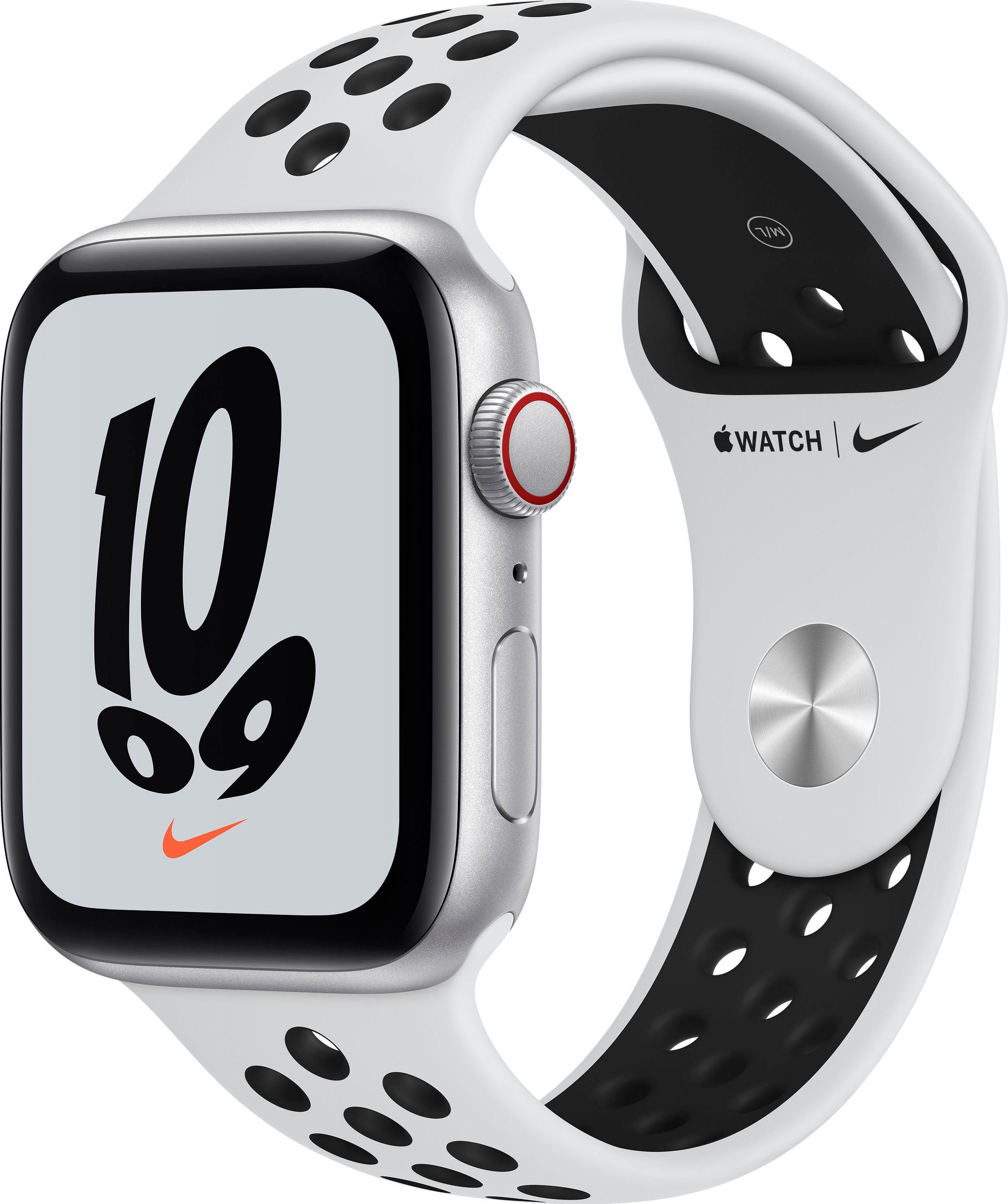 Apple Watch Nike SE GPS + Cellular, 44mm Smartwatch (4,52 cm/1,78 Zoll,  Watch
