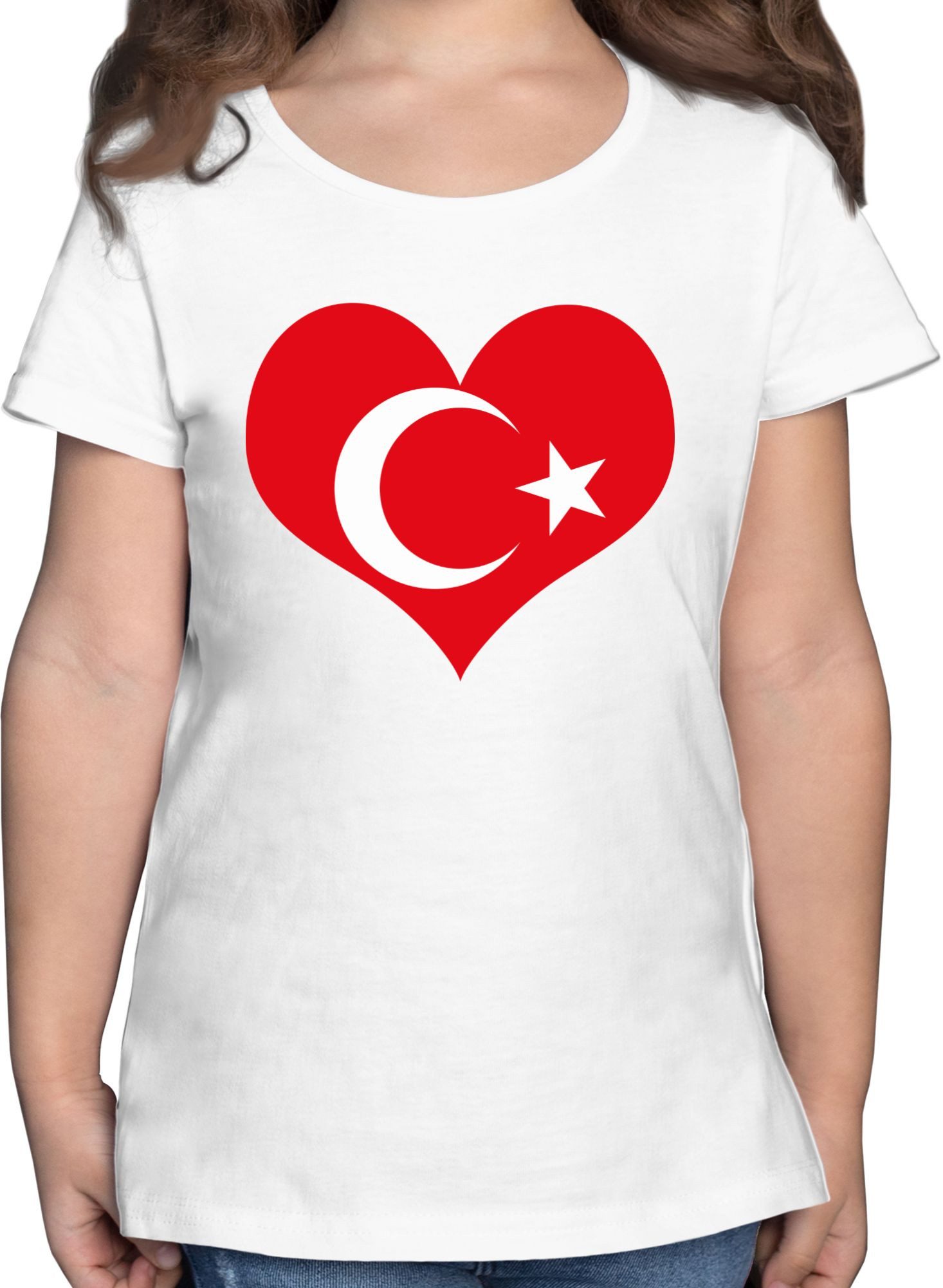 Shirtracer T-Shirt Türkei Herz Kinder Länder Wappen