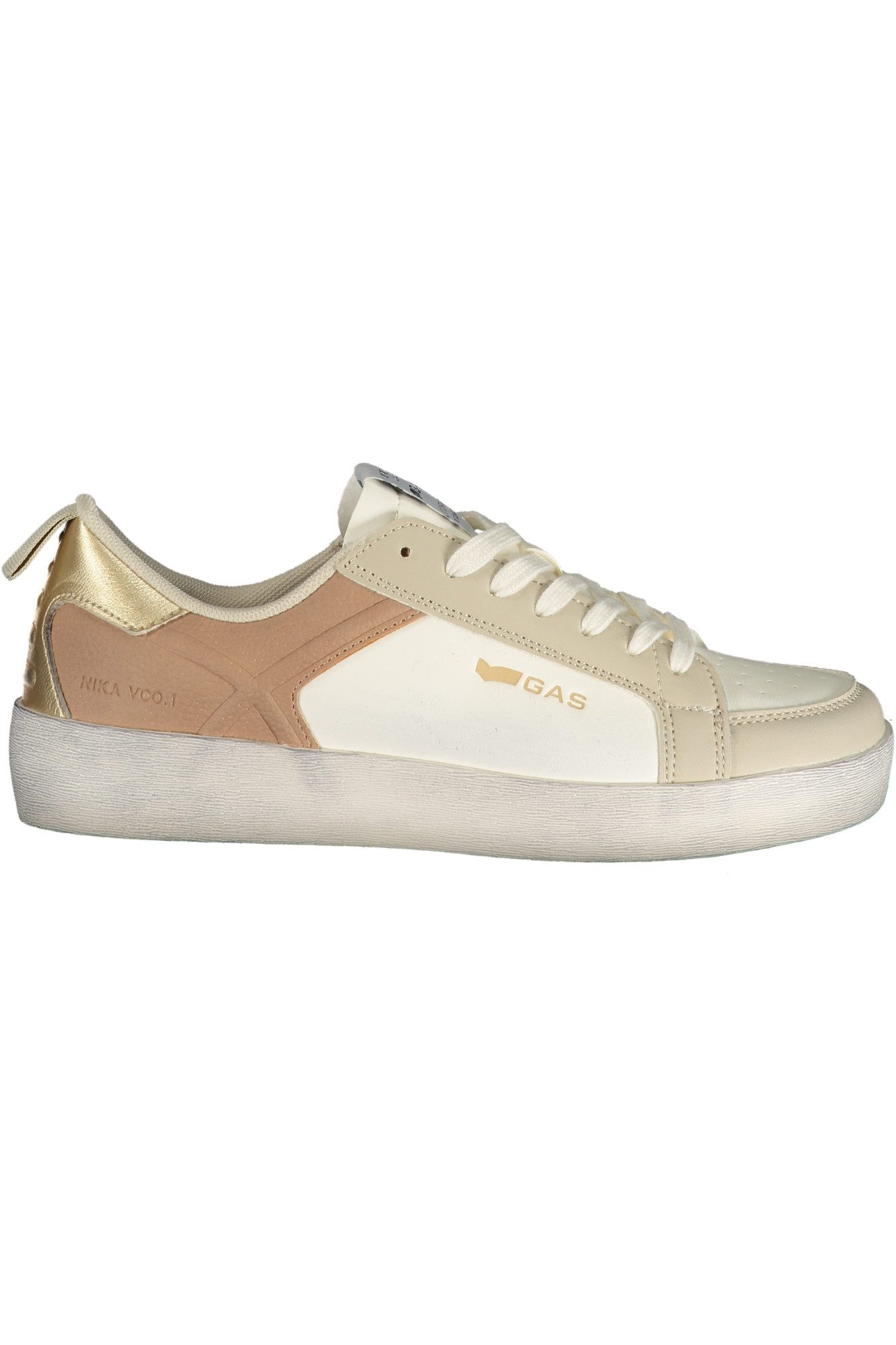 GAS Sneaker Weißer Damensneaker mit Altrosa Details und