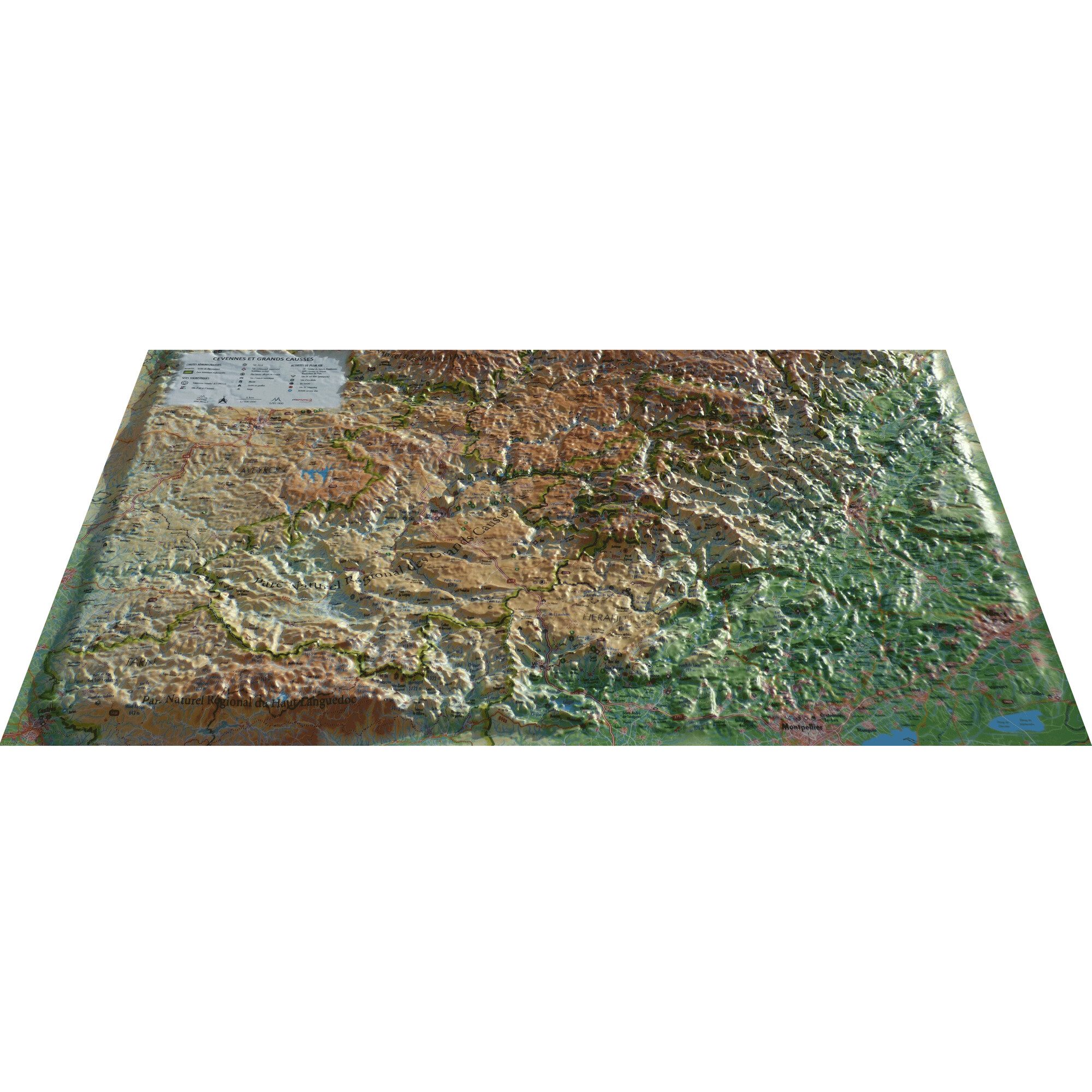 3Dmap Globus 3Dmap Regional-Karte Cévennes et Grands Causses