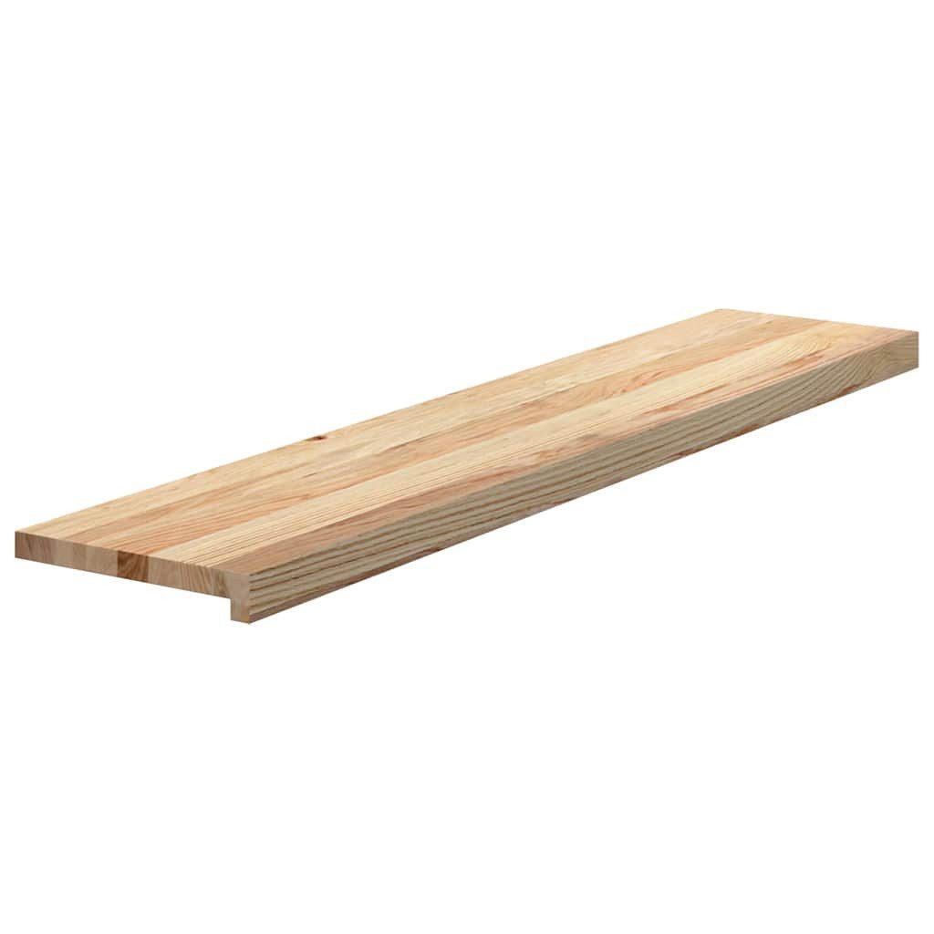 vidaXL Stufenmatte Treppenstufen 2 Stk. Unbehandelt 120x25x2 cm Massivholz Eiche, Rechteckig, Höhe: 2 mm