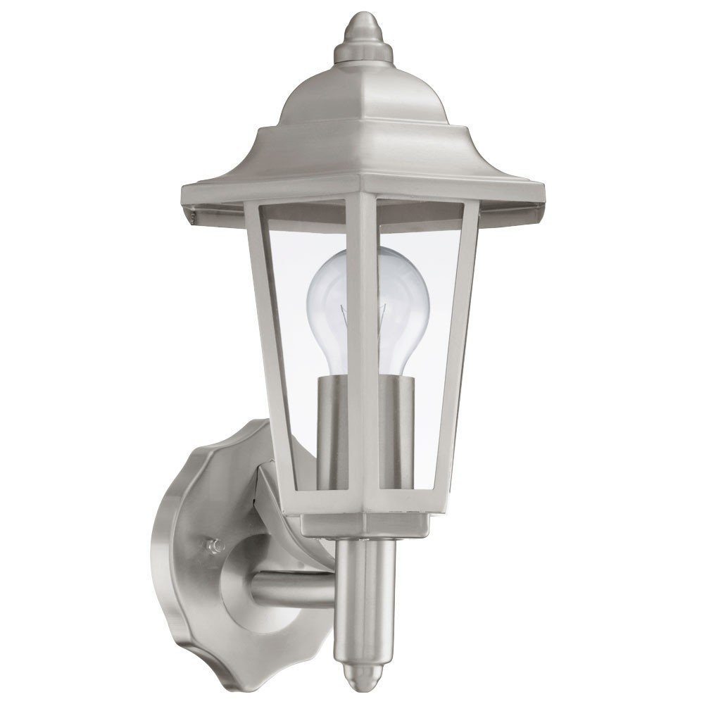 Außen-Wandleuchte, nicht silber Leuchtmittel Edelstahl Gartenlampe Laterne Wandlampe inklusive, EGLO Außenleuchte