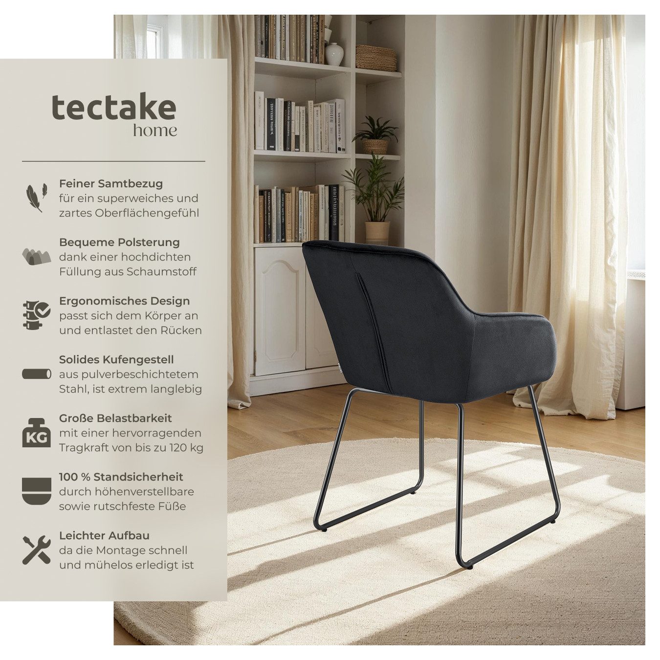 tectake Esszimmerstuhl Jeane (Set, 1 St), günstig online kaufen