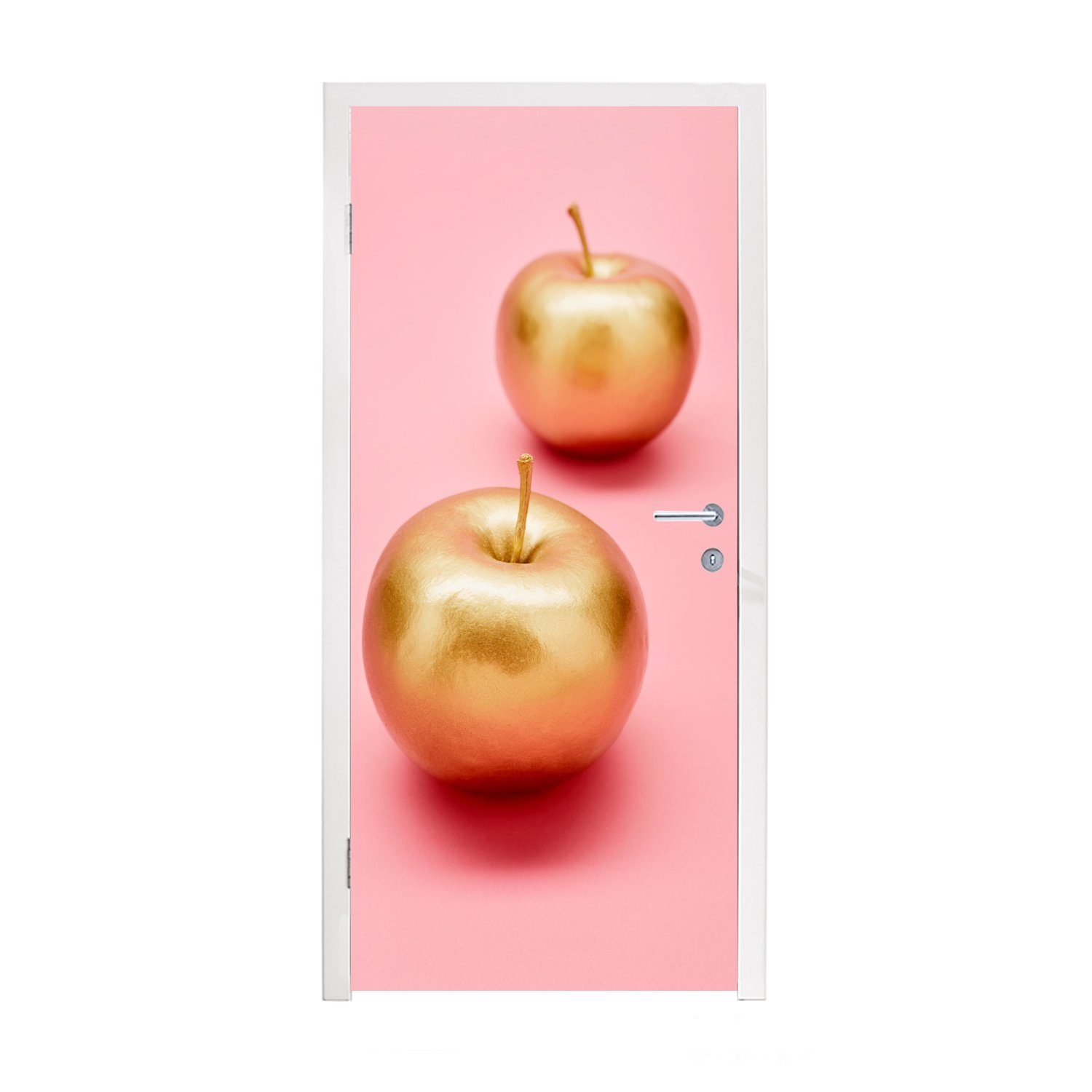 MuchoWow Türtapete Apfel - Gold - Stilleben, Matt, bedruckt, (1 St), Fototapete für Tür, Türaufkleber, 75x205 cm