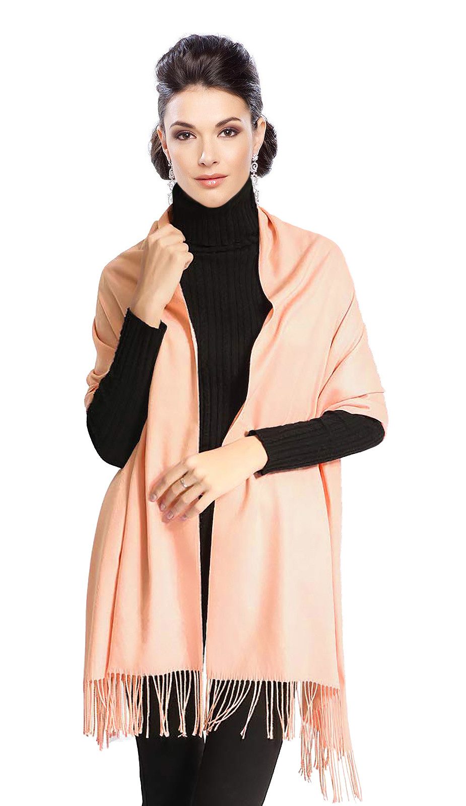 Moschen-Bayern Kaschmirschal Pashmina Stola Damen Kaschmir Schultertuch Abendkleid festlich Schal, mit Fransen