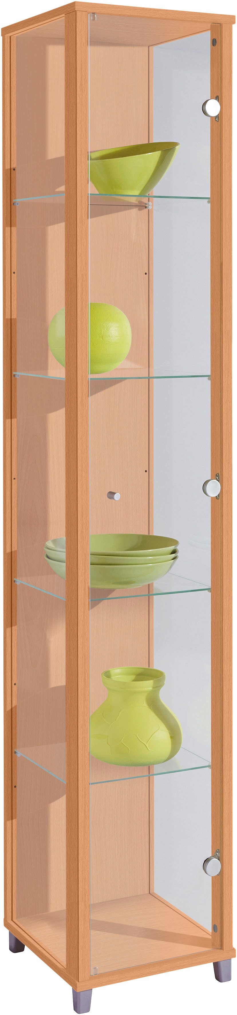 fif möbel Vitrine OPTIMA Höhe ca. 172 cm Standvitrine/Glasvitrine 1x Glastür,perfekt für Sammler,Sammlervitrine