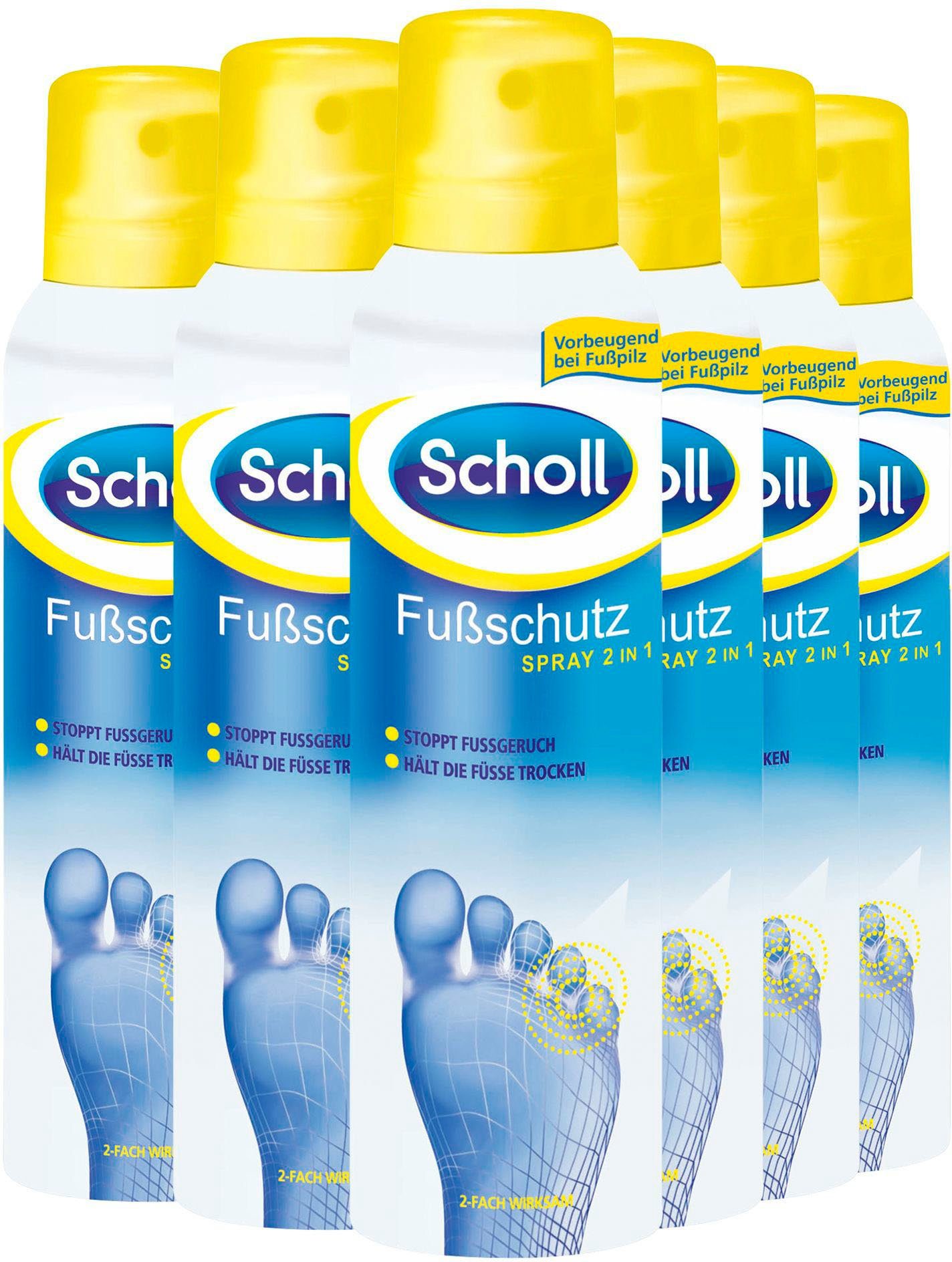 Scholl Fußspray »Fußschutz Spray« Spar-Set, 6-tlg.