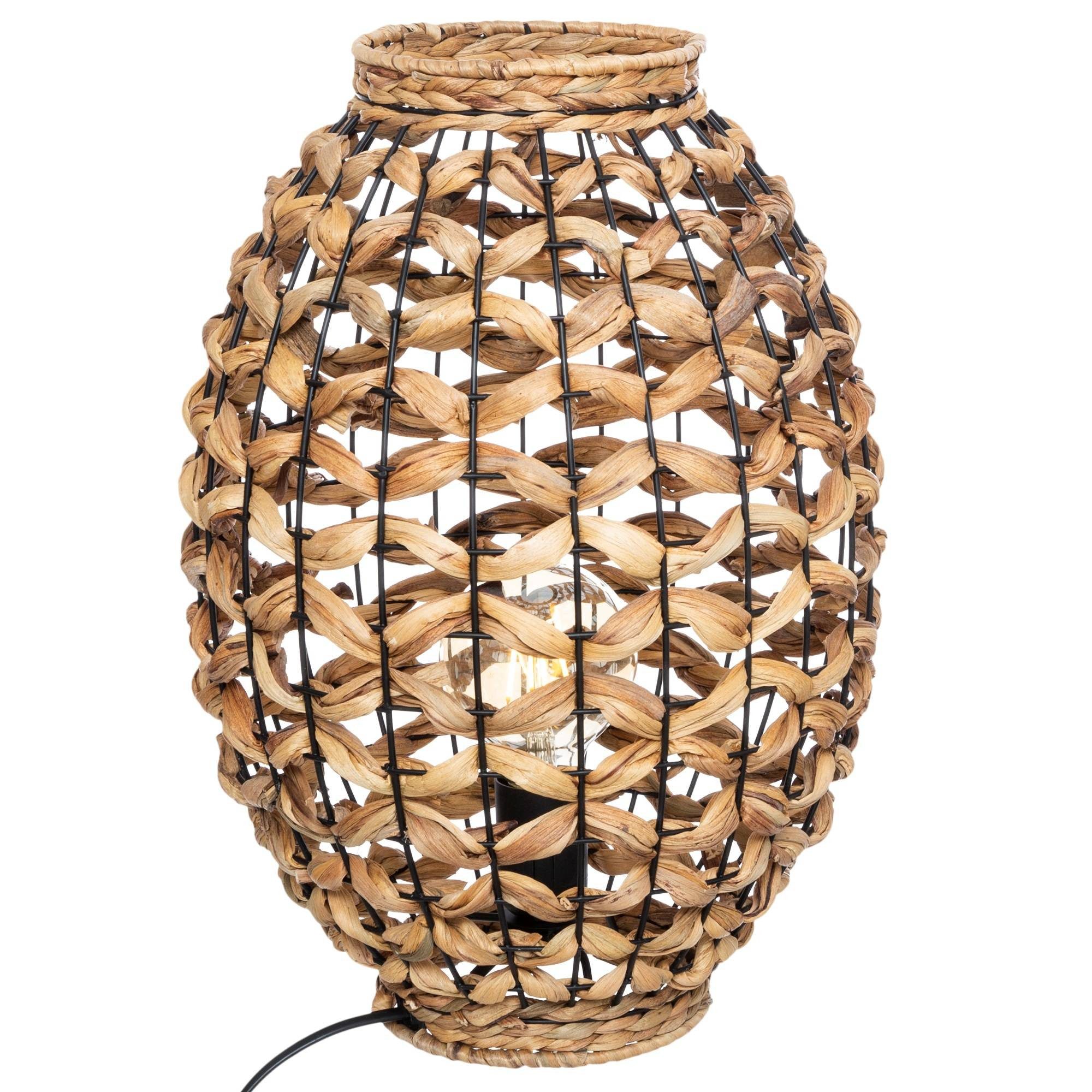 Atmosphera Créateur d'intérieur Tischleuchte Tischleuchte SAND mit Lampenschirm aus Hyazinth, H. 40 cm, Leuchte mit Dekofunktion, ohne Leuchtmittel