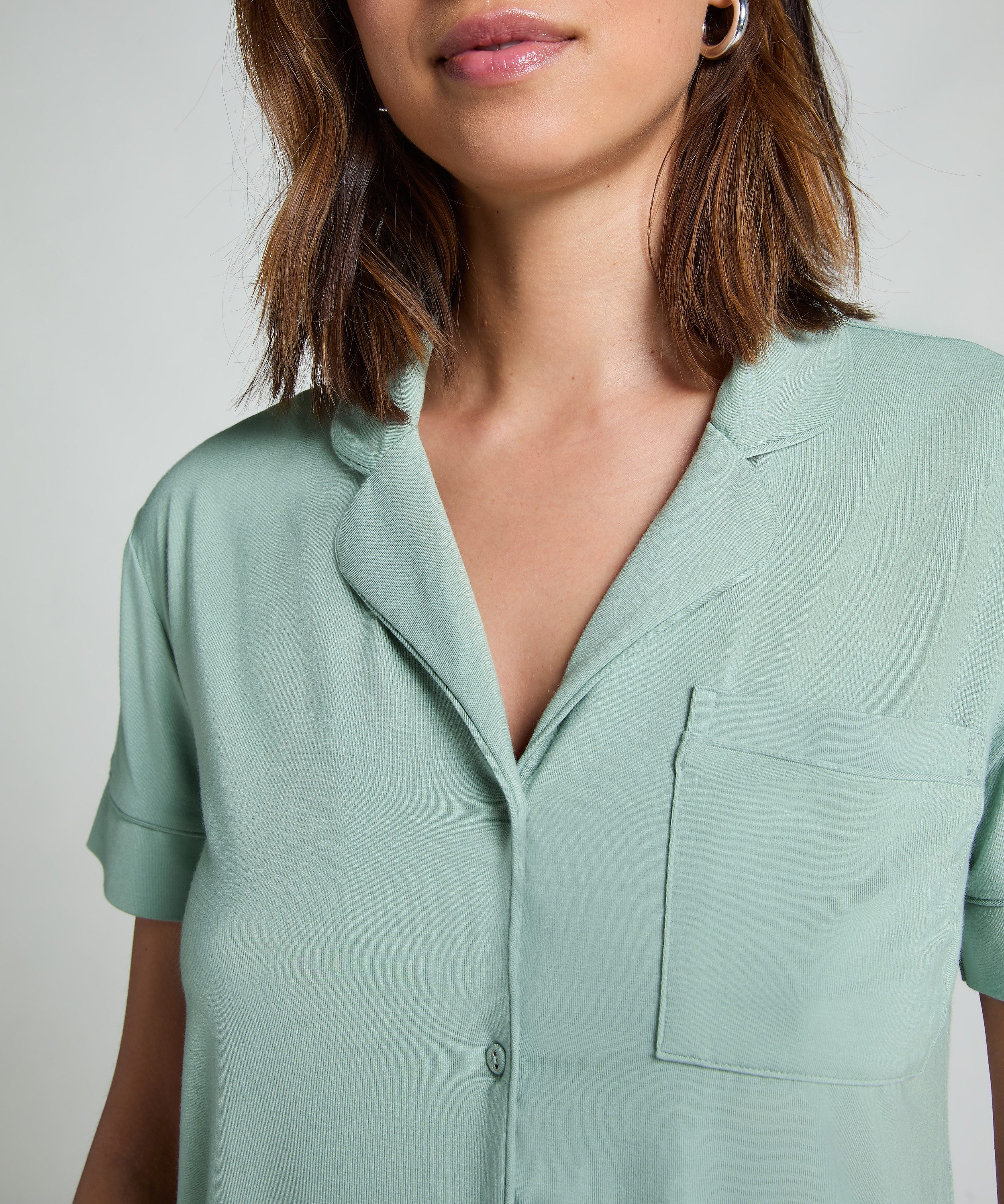 Hunkemöller Pyjama Kurzärmelige Jersey-Jacke Essential