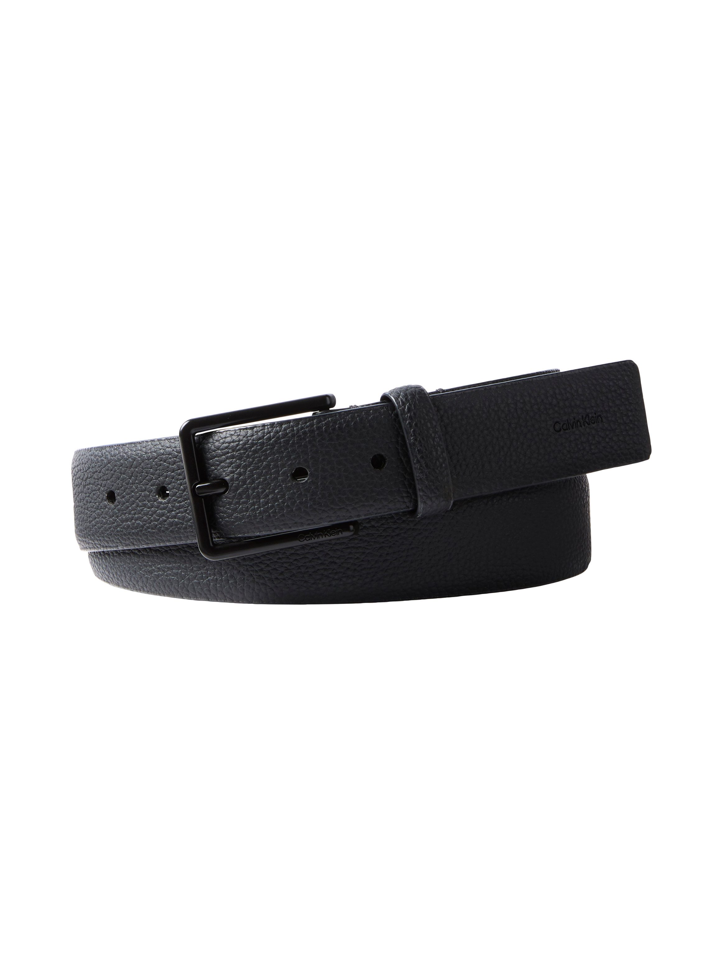 Calvin Klein Ledergürtel WARMTH BUCKLE PEBBLE 35MM FIXED Größenverstellbar mit Metallschließe