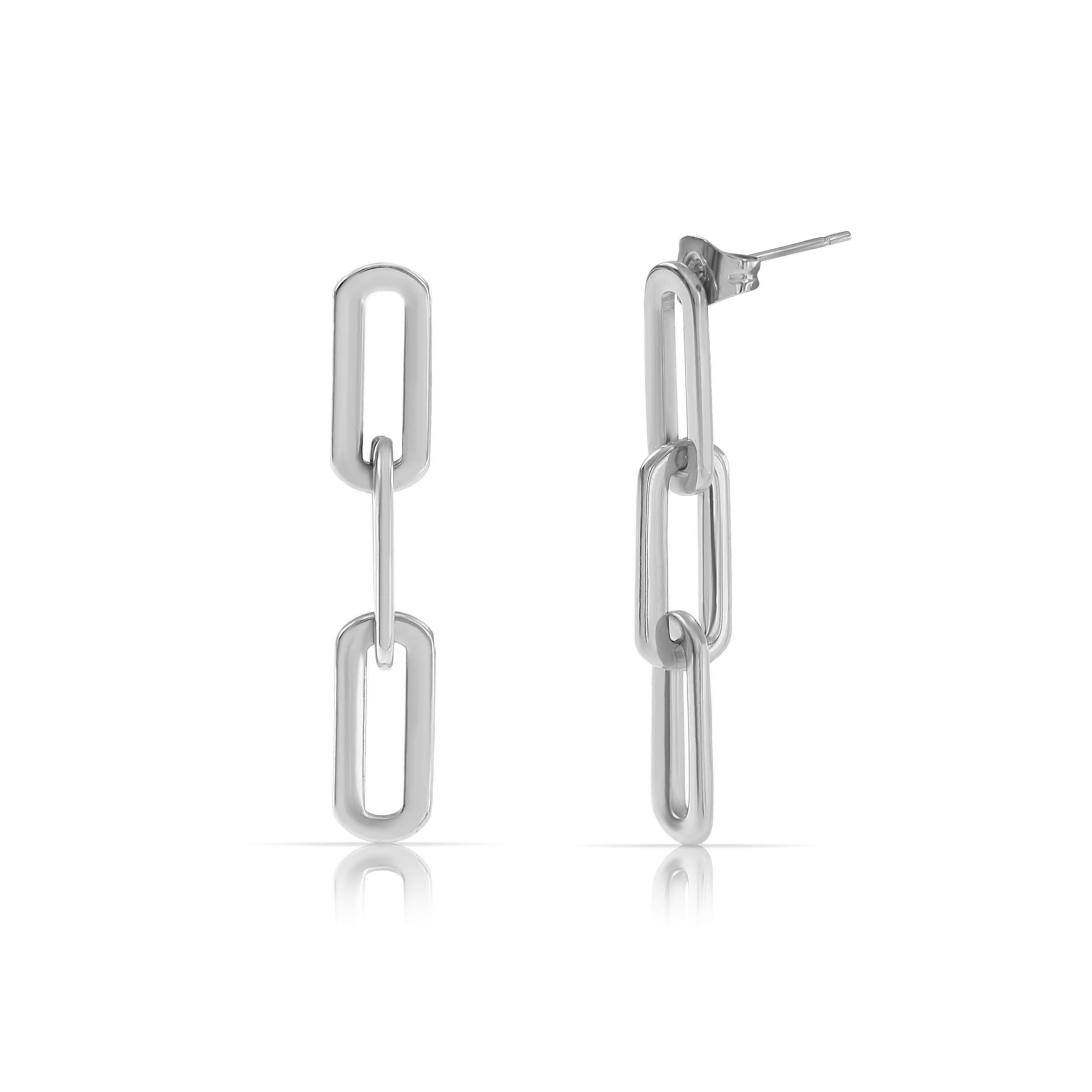 Made by Nami Ohrring-Set Hängend Statement Ohrringe Silber aus Chirurgischem Edelstahl, Festival Schmuck Damen Wasserfester Schmuck Hypoallergen