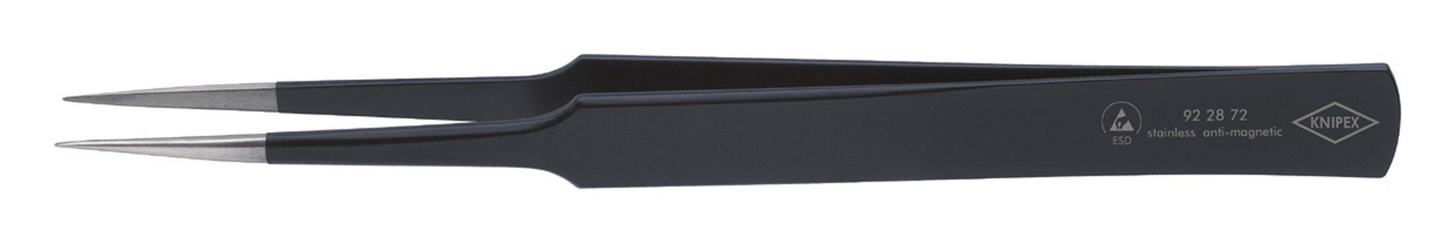 mm schwarz ESD Pinzette, US-Nadelform Knipex 135
