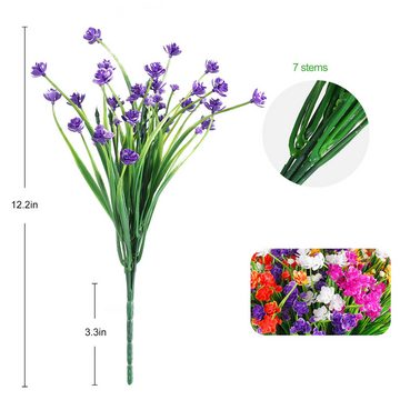 Kunstblume Künstliche Blumen wie echt und UV-beständig für Heimdeko 5 Bündel, HIBNOPN