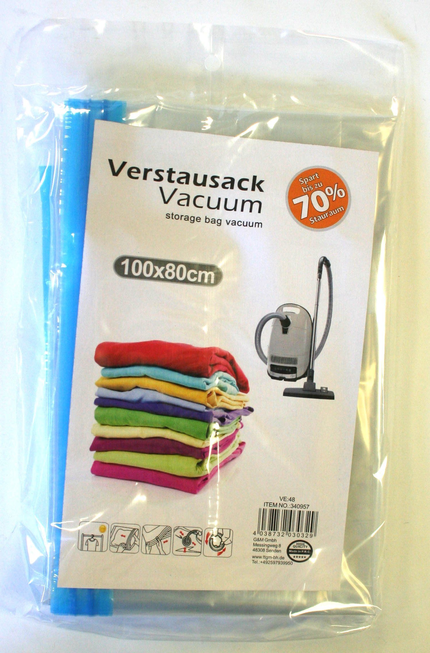 HAC24 Vakuumierbeutel Aufbewahrungsbeutel Set Vakuumbeutel Kleideraufbewahrung Reisebeutel, 1x 100x80, 1x 80x60 & 1x 60x40 cm