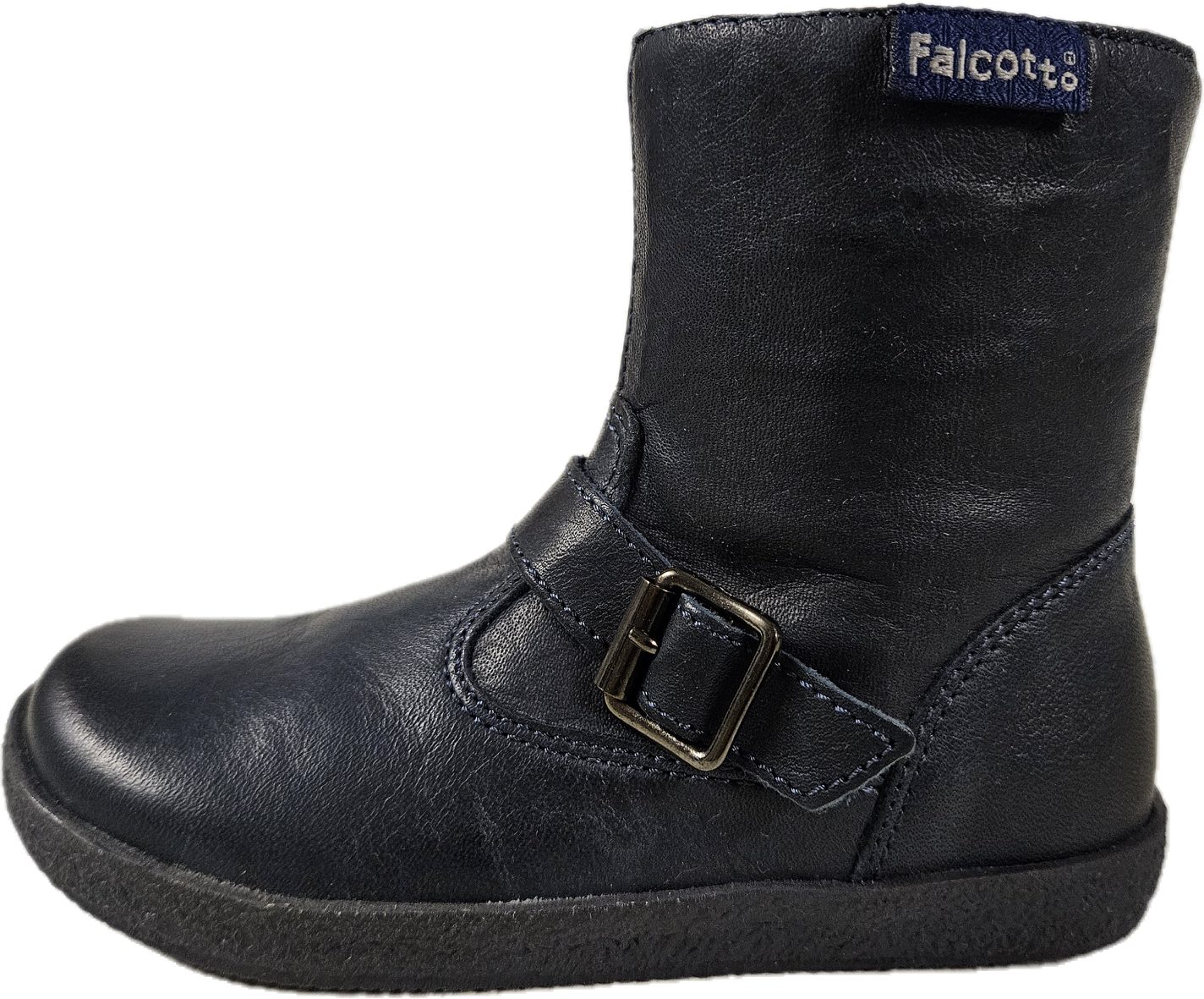 Naturino FALCOTTO Reißverschluß Leder Kinderschuh Nappa dunkel blau Gr. 25 Stiefel aus echtem Leder