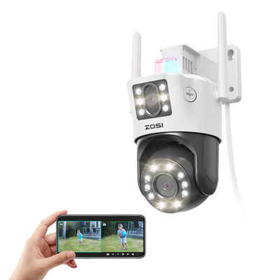 ZOSI C298 4MP, Unterstützt ZOSI Smart( Android/IOS) Überwachungskamera (Innenbereich, Außenbereich, Set, 1-tlg., Innovative Personenverfolgung, Dual-Objektiv, Dual-Ansicht)