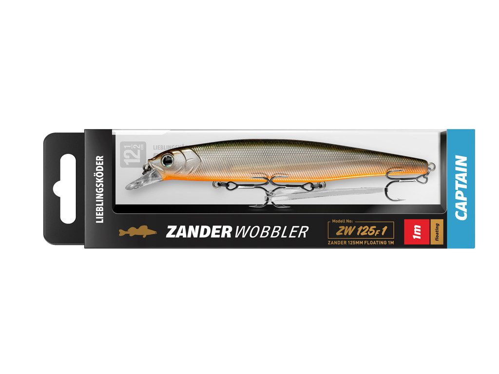 Lieblingsköder Kunstköder LIEBLINGSKÖDER - Zanderwobbler 12,5 cm - Captain, (Wobbler, 1-St. Zanderwobbler), magnetisches Weitwurfsystem