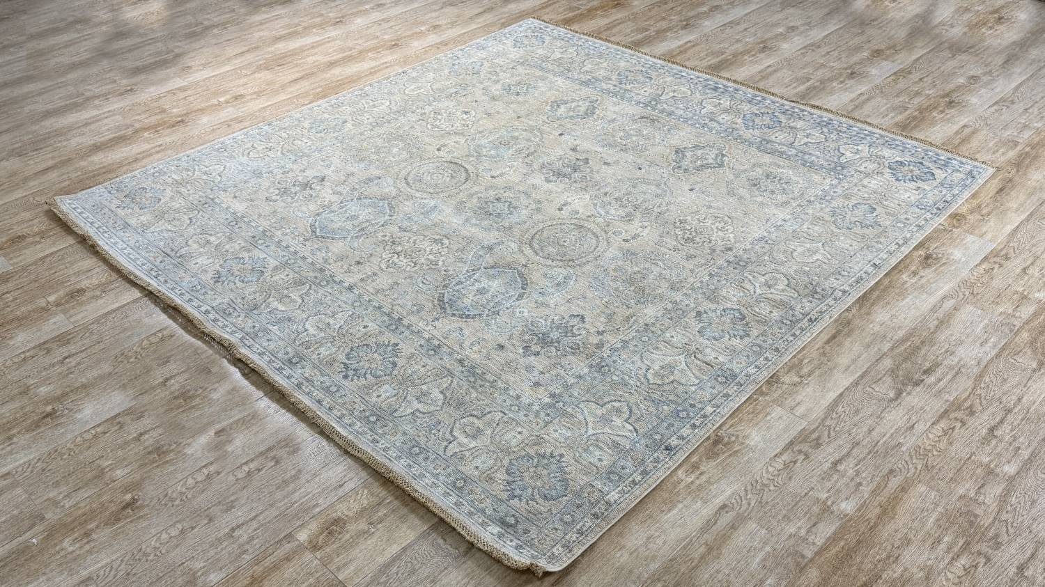 Rug Studios Teppich ZIEGLER FEIN-ORIGINAL HANDGEKNÜPFT, Rechteckig, Höhe: 8 mm, Handgefertigt, 209 x 218 cm, Hellbeige