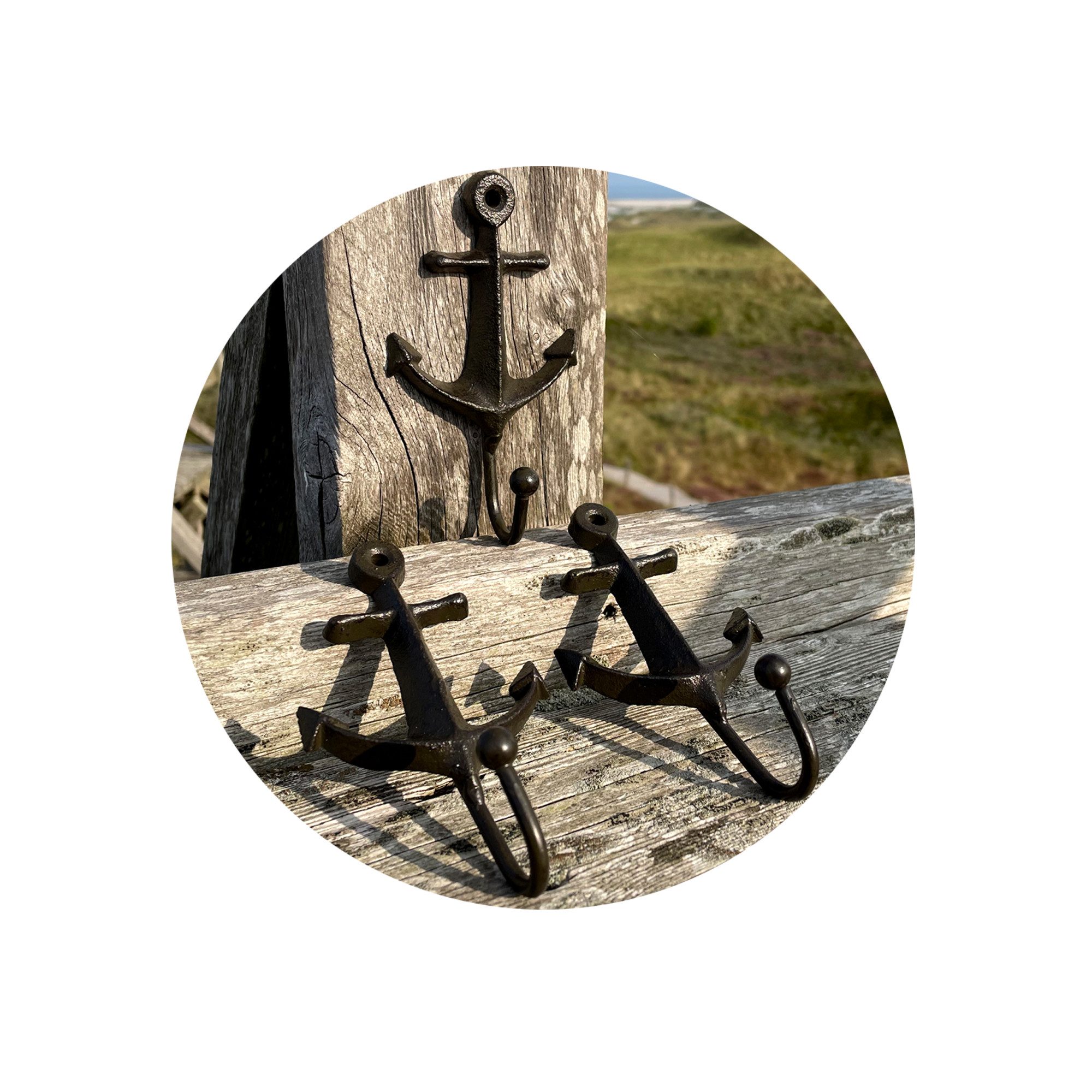 LB H&F Lilienburg Настенные крючки 3er Set Шкафыhaken ANKER Настенные крючки Kleiderhaken Haken, Badezimmer, Schlafzimmer, Flur, Toilette, Wohnzimmer, Garderobe, (handtuchhaken Hakenleiste deko badhaken schlafzimmerhaken Küche Badezimmer Bad Mantelhaken Küchenhaken garderobenhaken maritim Küchentuchhalter stabil antikstil handtuchhalter Vintage DIY schwarz Gusseisen haken huthaken toilette meer metall, 3er Set), Massiv / Gusseisen