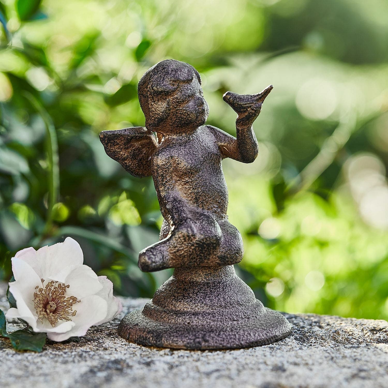Mirabeau Gartenfigur Deko-Engel Zaliora antikbraun