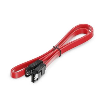 deleyCON deleyCON 0,5m SATA 3 Datenkabel mit Clip - 2x Stecker gerade - S-ATA Computer-Kabel