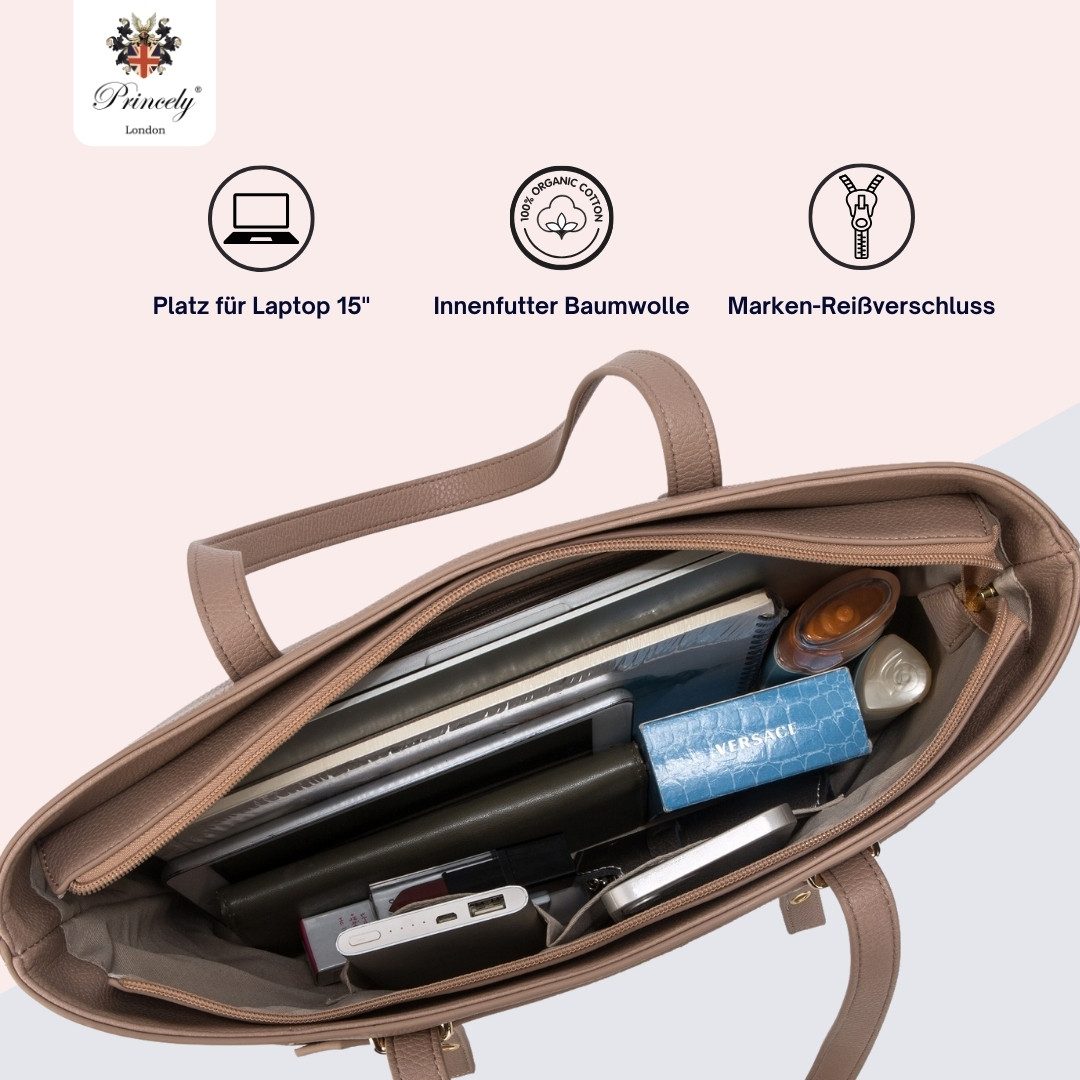 Princely London Shopper Naomi - Eleganter Shopper mit Reißverschluss