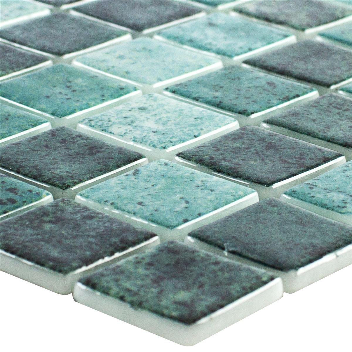 Mosafil Mosaikfliesen Glas Schwimmbad Pool Mosaik Fliesen Baltic 25x25 mm, Glas 31.600x31.600, grün, Punktverklebt - Frostsicher - Wasserdicht - Wasserfest - Rutschfest