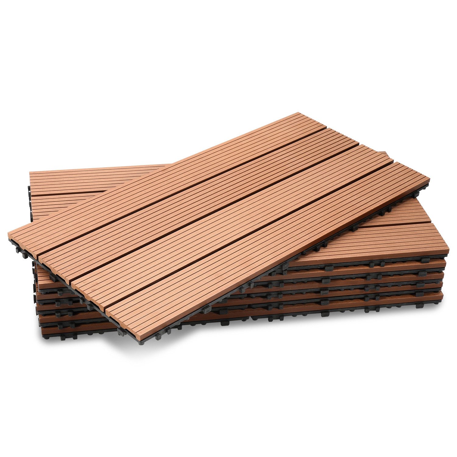 Clanmacy Holzfliesen Terrassenfliesen Holzfliesen 1m² WPC günstig online kaufen