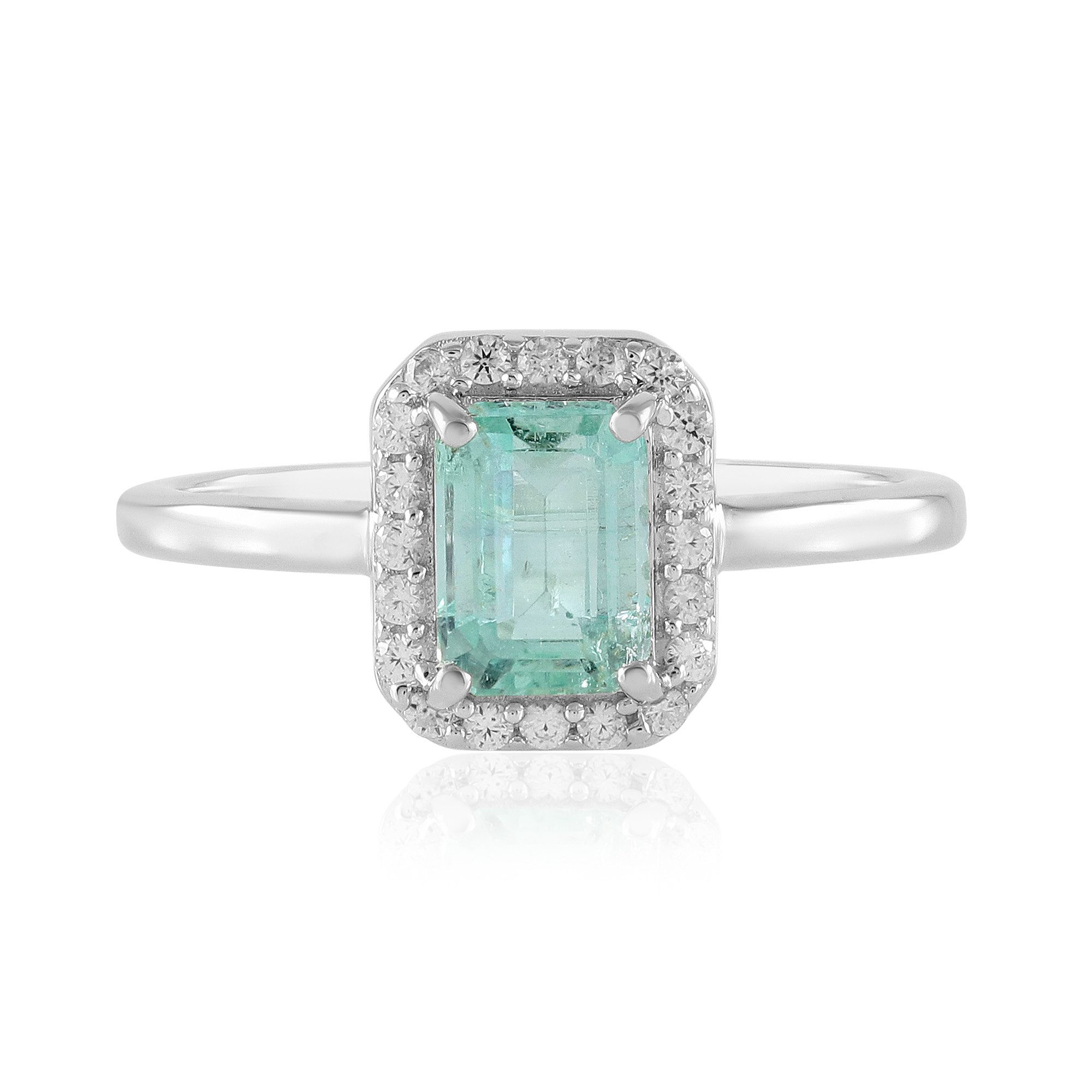 Silberring Paraiba Smaragd Silber Ring, Nigeria 0,915ct