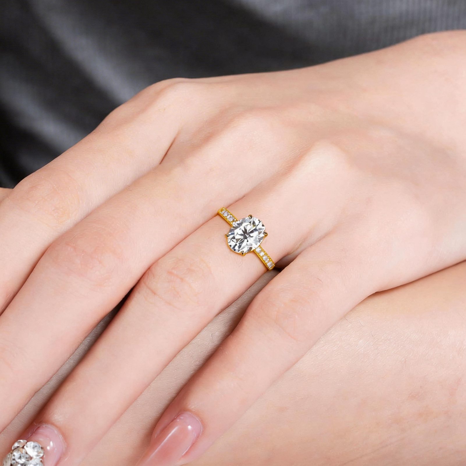 Jumpeak Diamantring Diamantring mit 1ct/2ct/3 ct, Damenring aus 585er Gold, Verlobungsring, Eheringe für Damen, Damenring aus Gold, Geburtstagsgeschenk, IGI