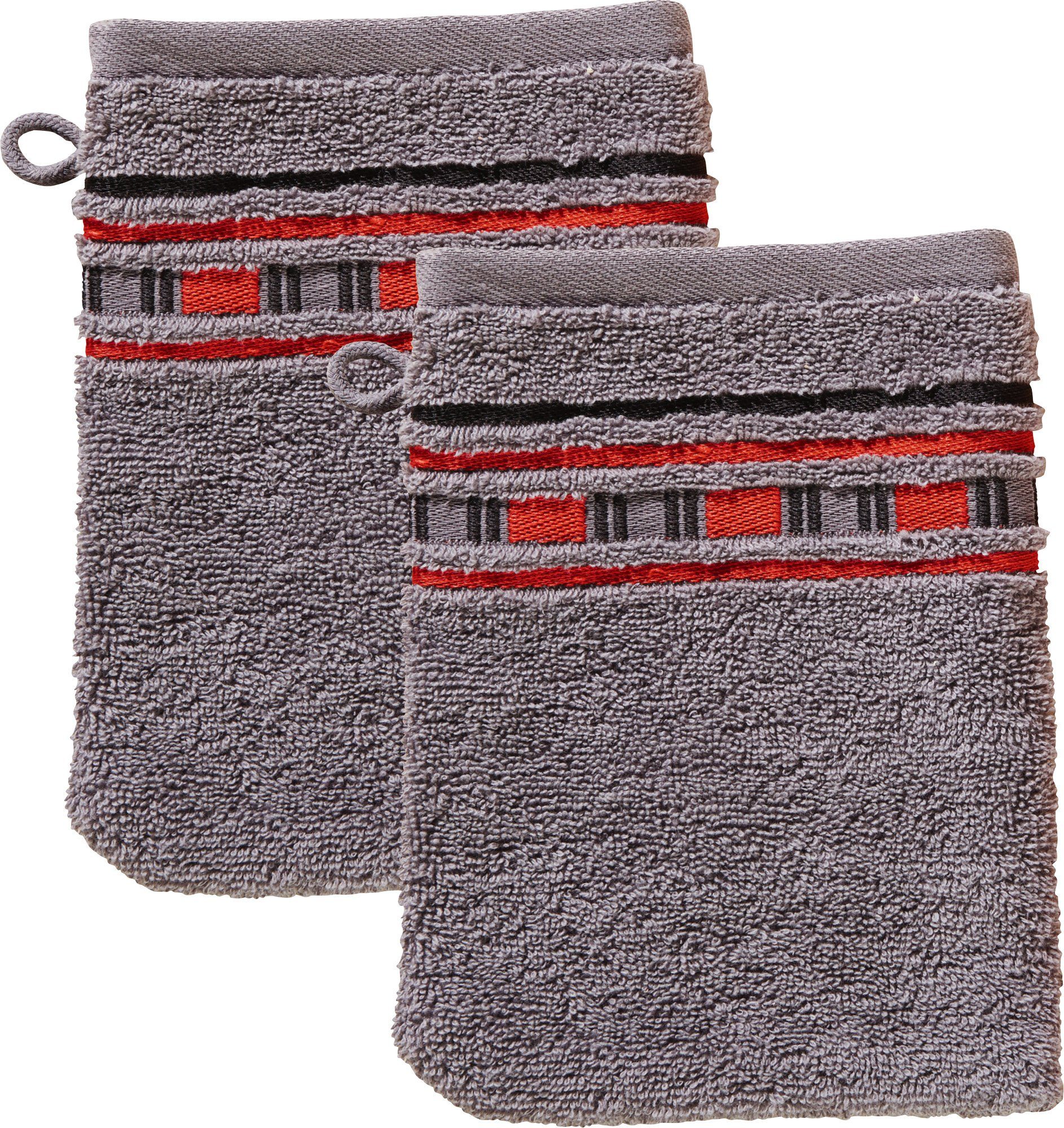 Erwin Müller Waschhandschuh Waschhandschuh "Achern" 2er-Pack, Frottier, Walk-Frottier Uni