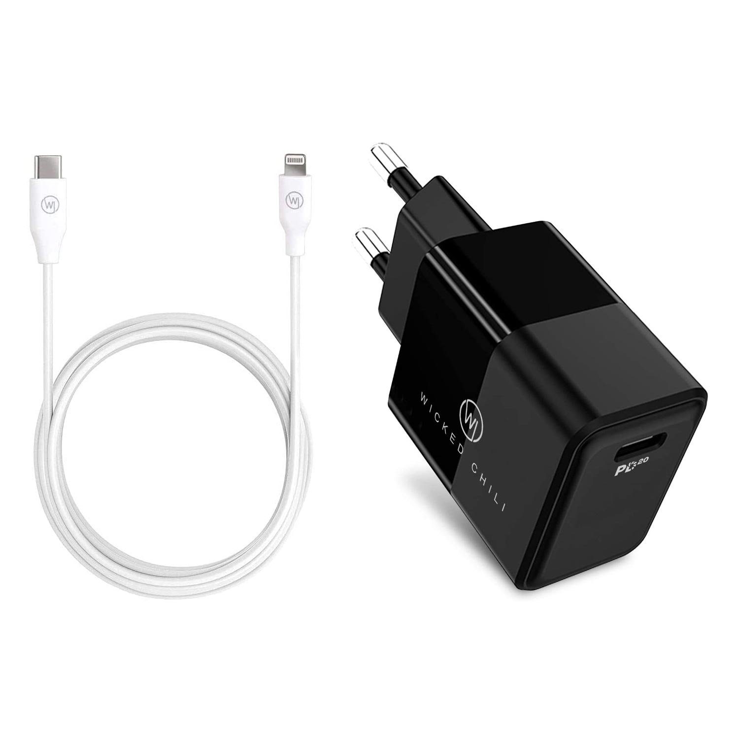 Wicked Chili 20W Netzteil USB C + Lightning Kabel für iPhone 13  Steckernetzteil (USB-C Fast Charger PD 3.0, Schnellladegerät für Apple  iPhone 13 / 12 (Pro, Max, Mini), 11 (Pro, Max), XR, SE 2020 und MagSafe  Ladegerät)
