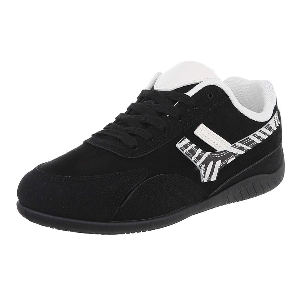 Ital-Design Moderne Damen Sneakers mit Komfort für Alltag und Freizeit Sneaker (90033126) Flach Sneakers Low in Schwarz