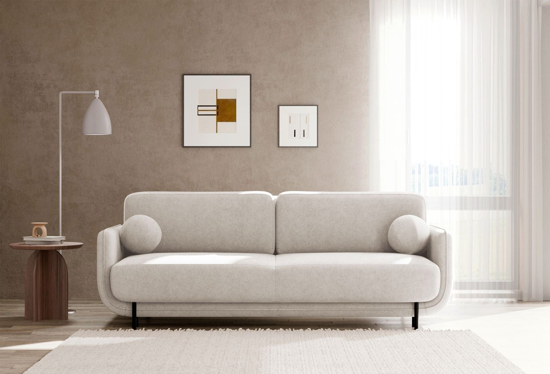 Selsey Schlafsofa, 3-Sitzer mit DL-Schlaffunktion, Bettkasten und Strukturstoff