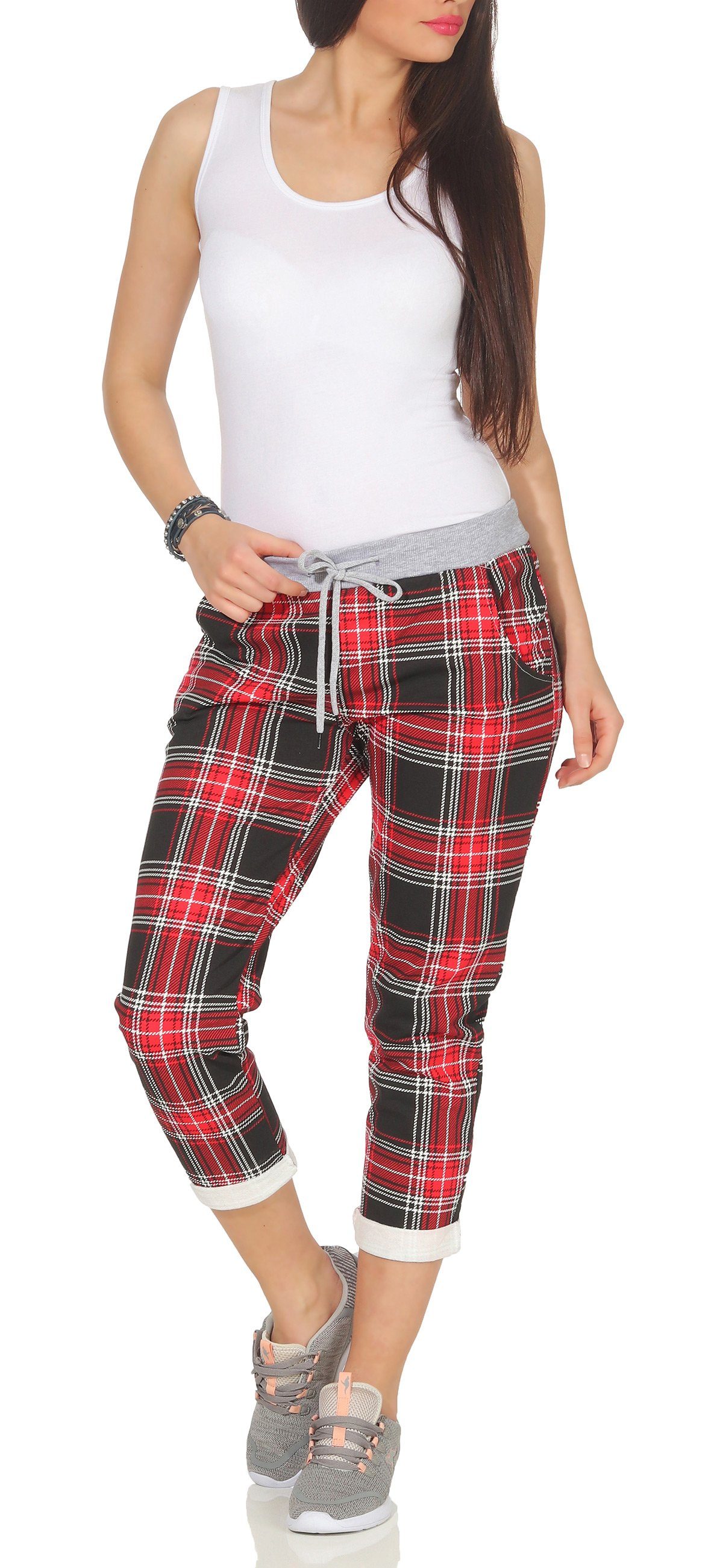 simaranda Jogginghose Damen Jogginghose 29 Rot Schwarz / Karo One Size 36-4 günstig online kaufen