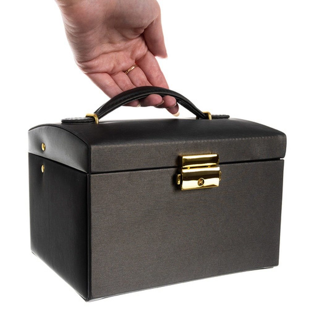 soulima Schmuckkasten Schmuckschatulle Schmuckbox Etui (Spar-Set, 1 St., elegant), 20 Fächer, 2 Schubladen und Rollen sorgen für perfekte Organisation – Bild 4 von 5