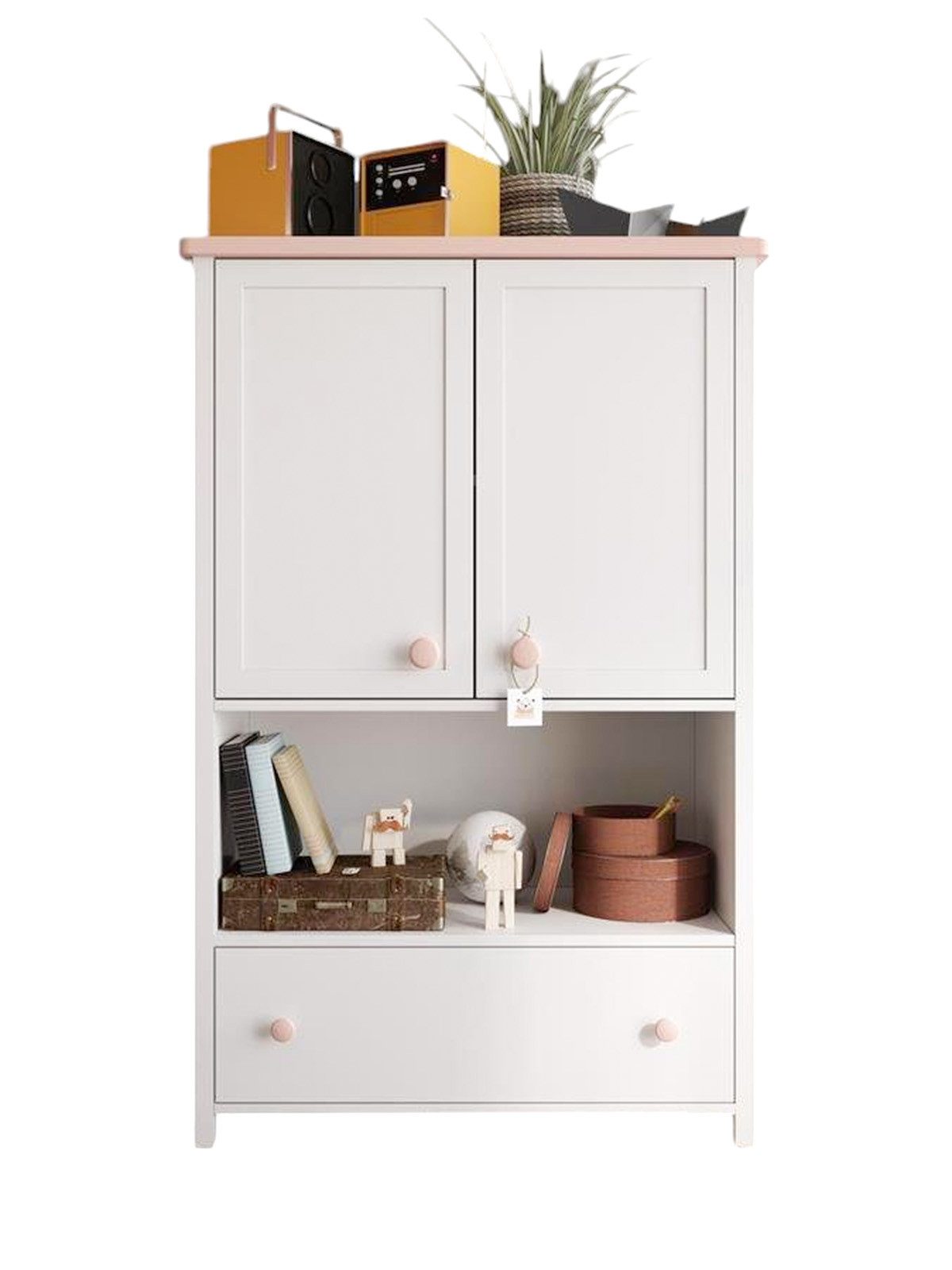 Kommode mit zwei Türen Regal und Schublade LARA, Kommode für Mädchen