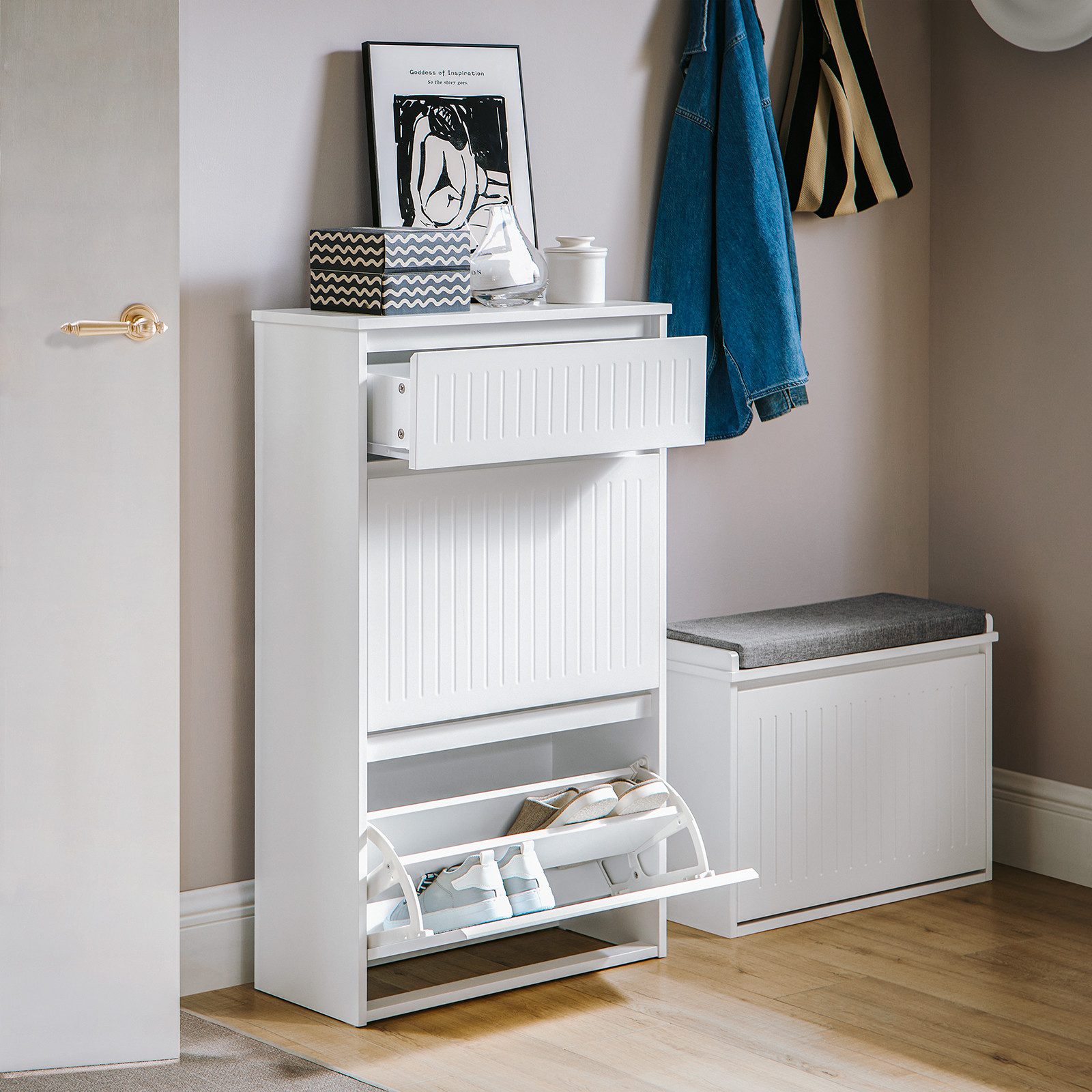 SoBuy Schuhkipper FSR165, mit 1/2/3 Klappen, mit variabel verstellbaren Ein günstig online kaufen