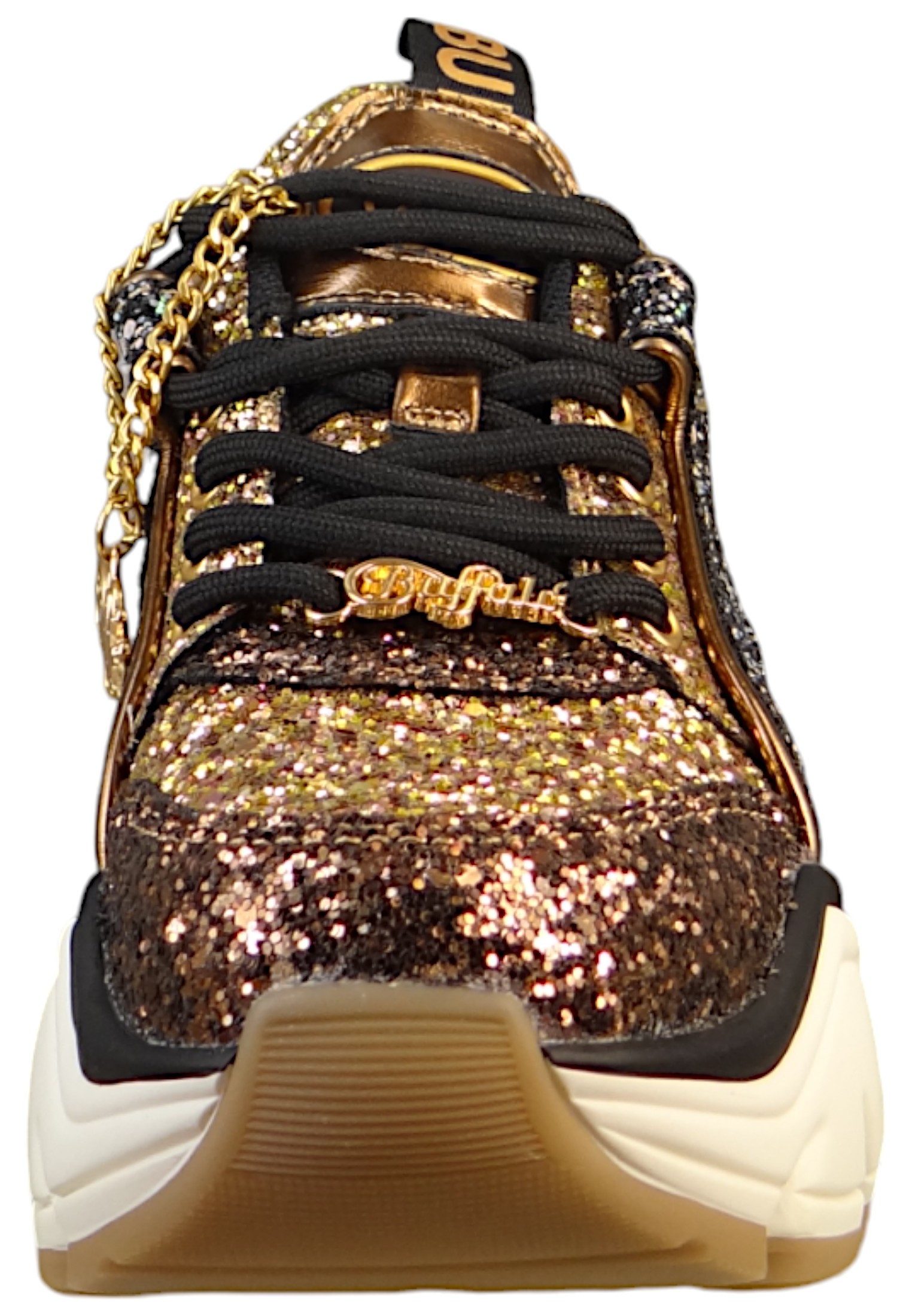 Buffalo 1636282 Binary Glam Low Top Black/Gold Sneaker