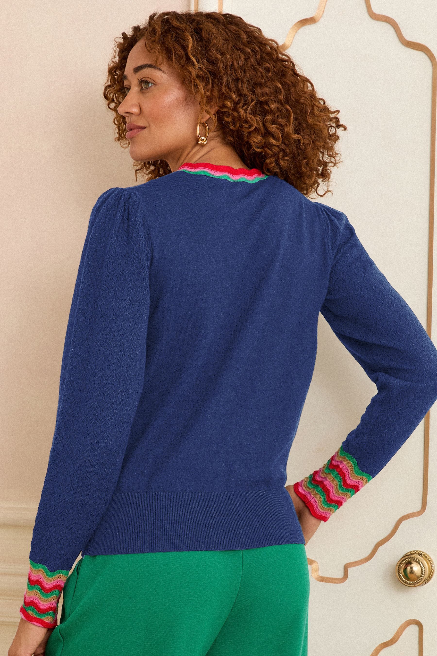 Love & Roses Strickpullover Love & Roses Strickpulli mit Regenbogen-Bündchen (1-tlg)